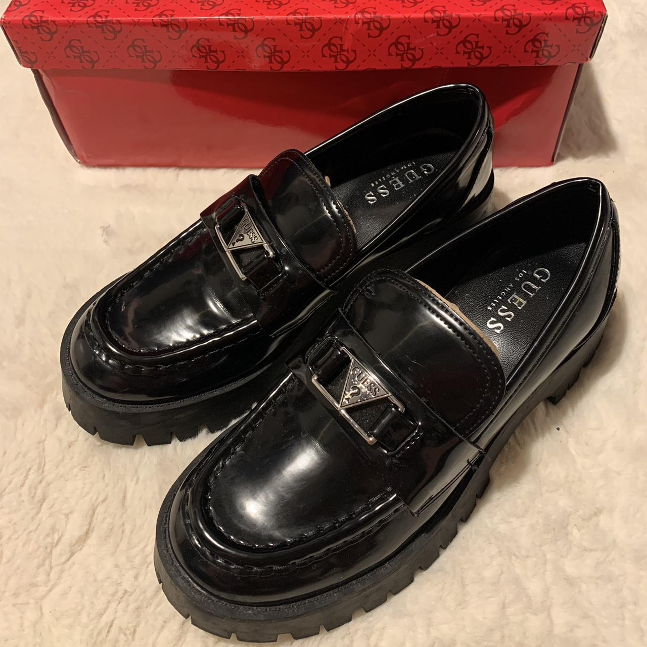 GUESS black parent chunky loafers with iconic... - Depop