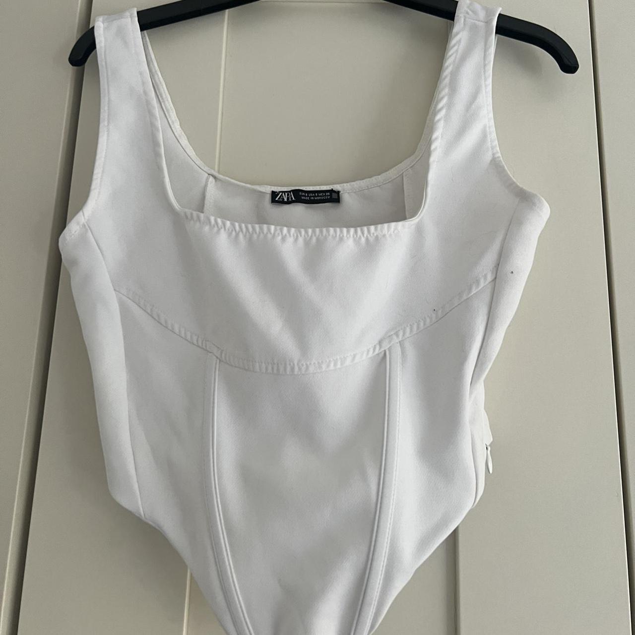 Zara Women's White Corset Depop