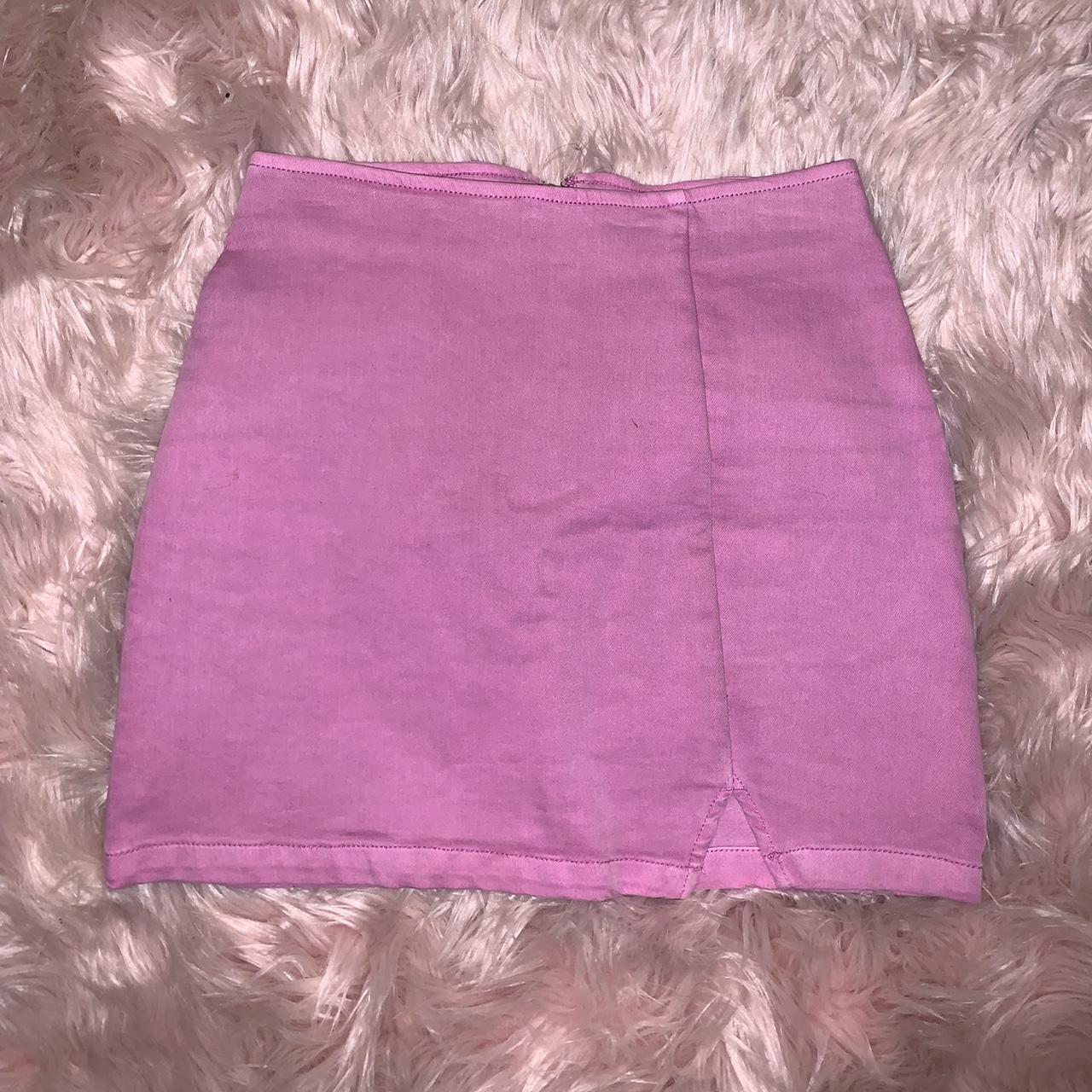 Barbie pink mini skirt Denim pink skirt size 2... - Depop