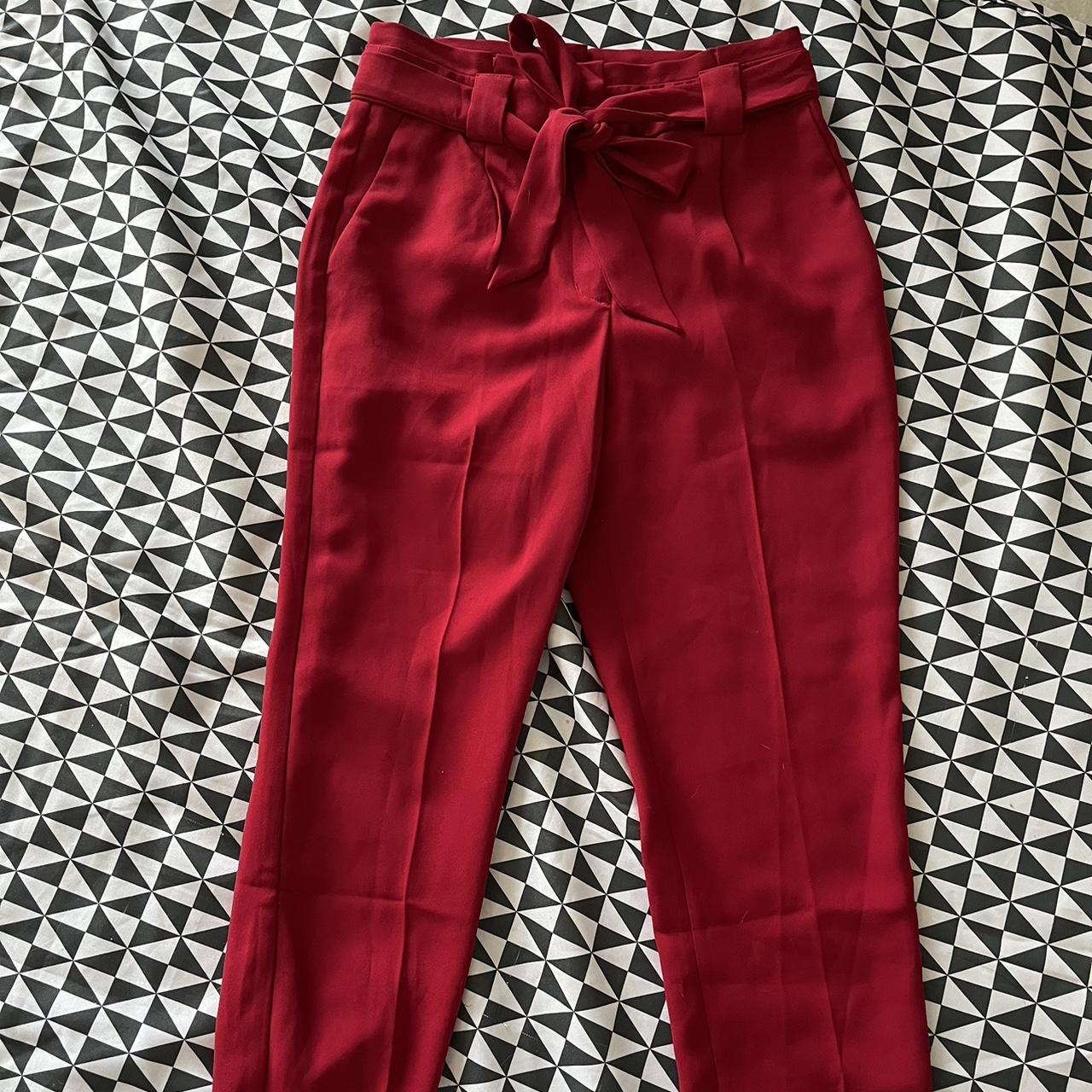 Red pants from express size 4 Used once Beautiful - Depop