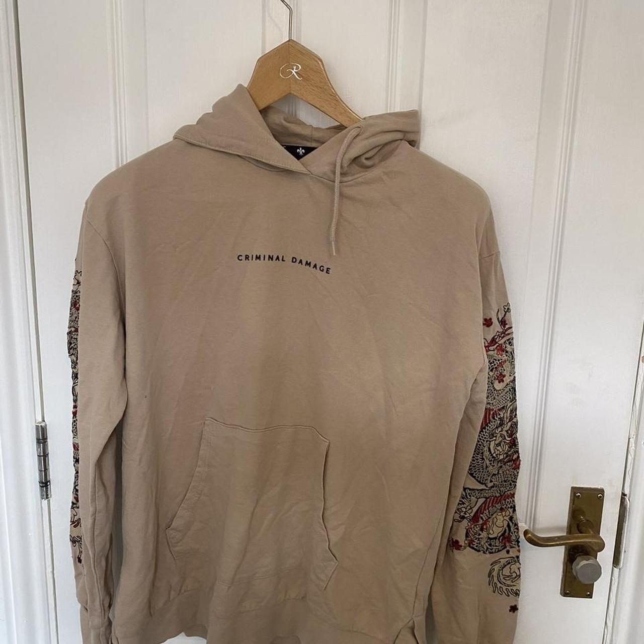 Criminal Damage white and black rose hoodie. Depop