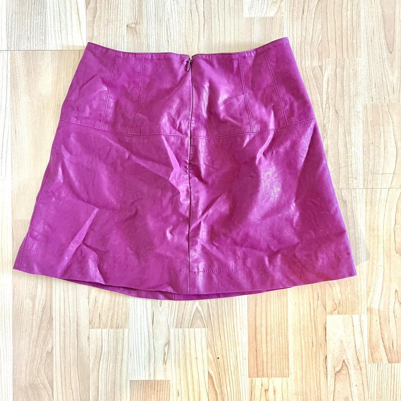 Barbie Pink Leather Skirt Free People Barbie Pink... - Depop