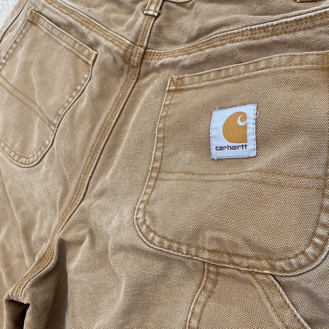 carhartt pants raw cut bottoms inseam 27.5 waist... - Depop