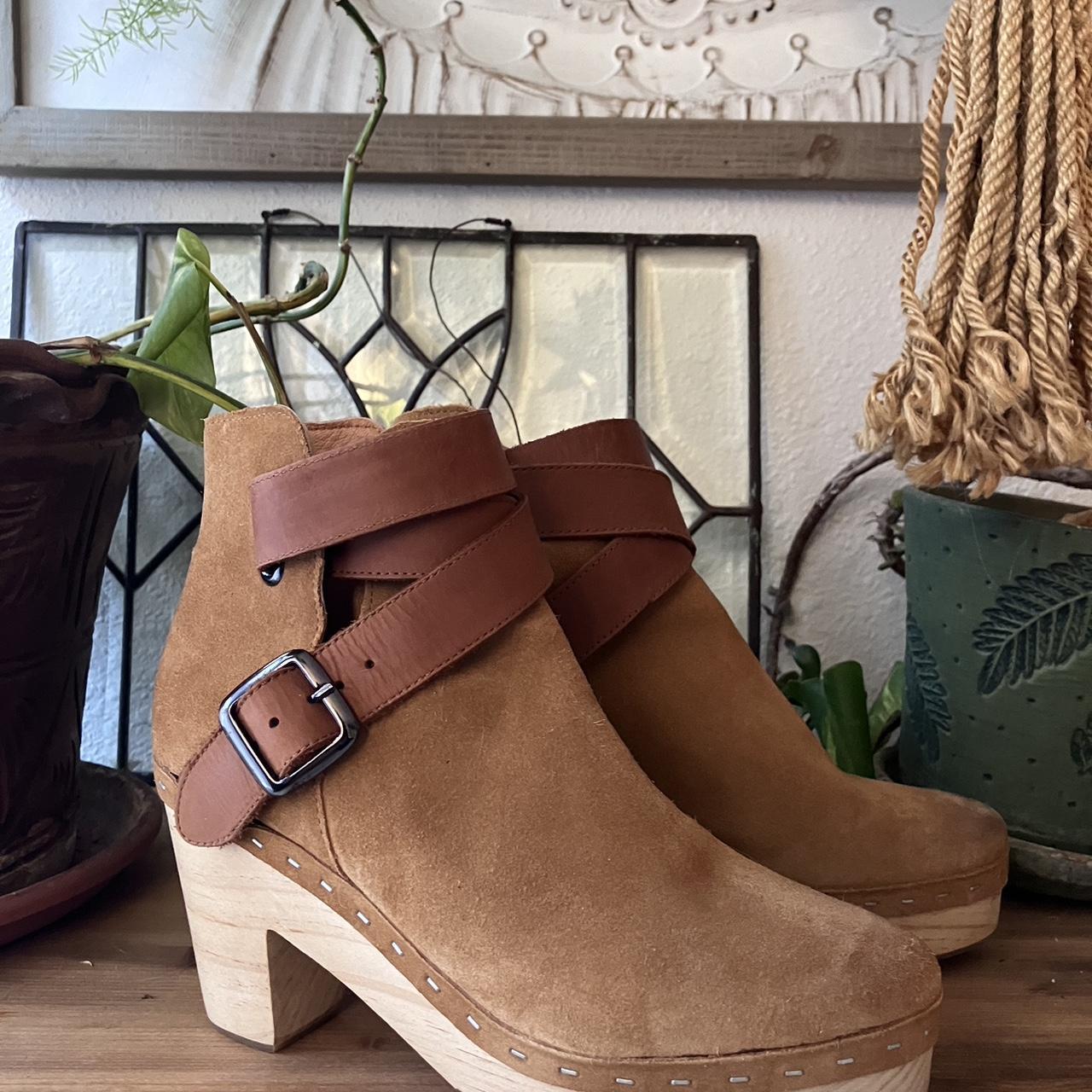 Free People Bungalow Clog Boots Suede Leather