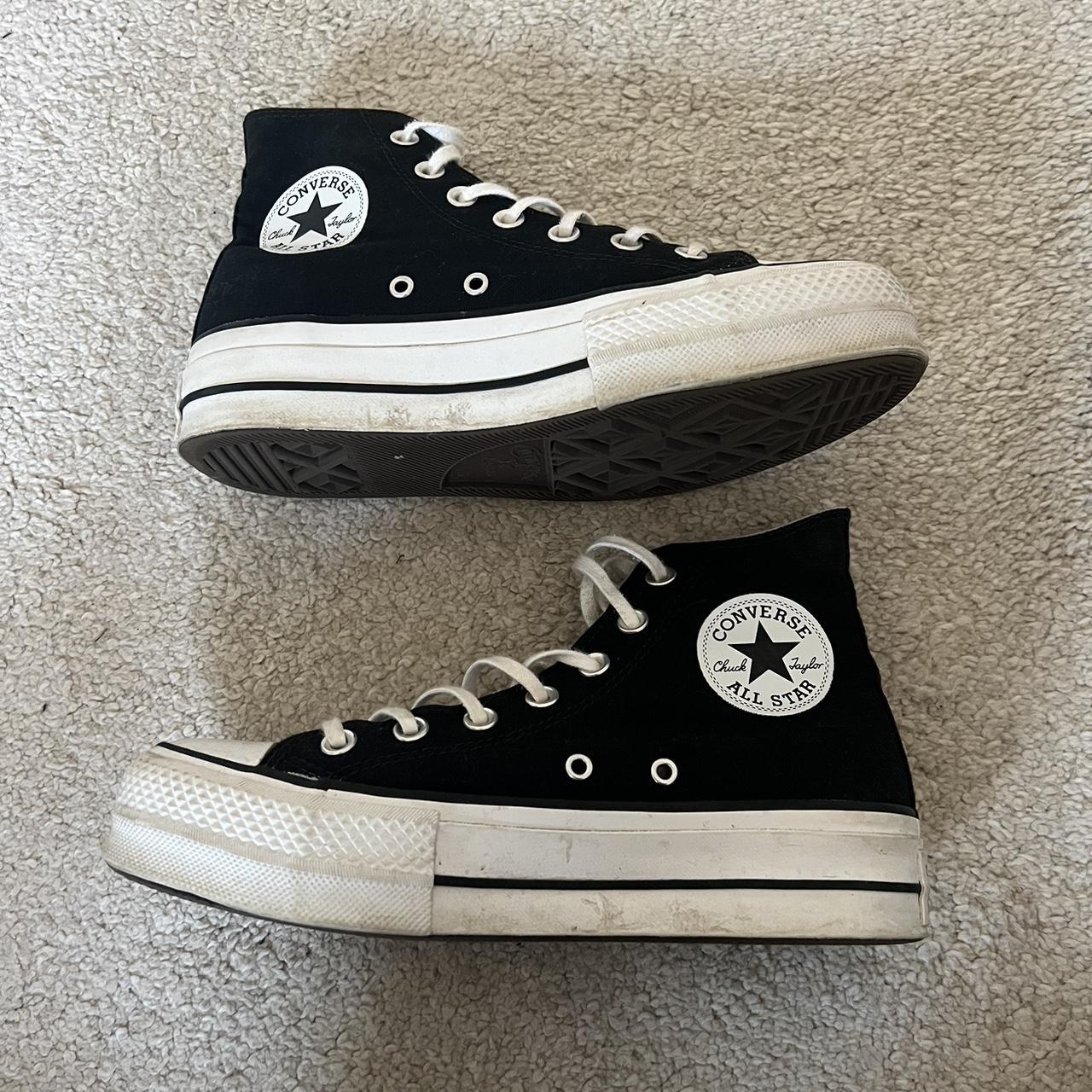 Brand: Converse Black and White Platform Converse In... - Depop