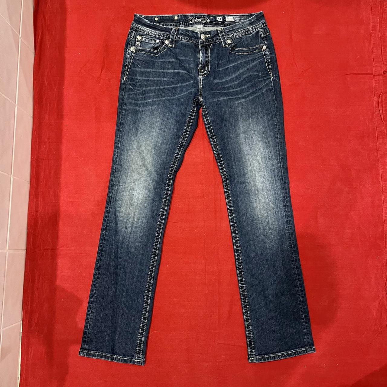 True Religion Women's Navy and Blue Jeans | Depop