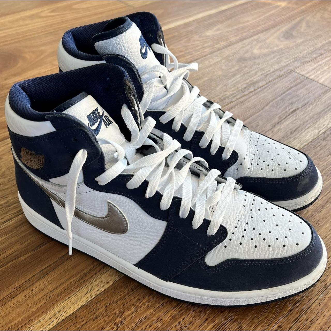 Jordan 1 midnight navy Size: US12 Pm before... - Depop