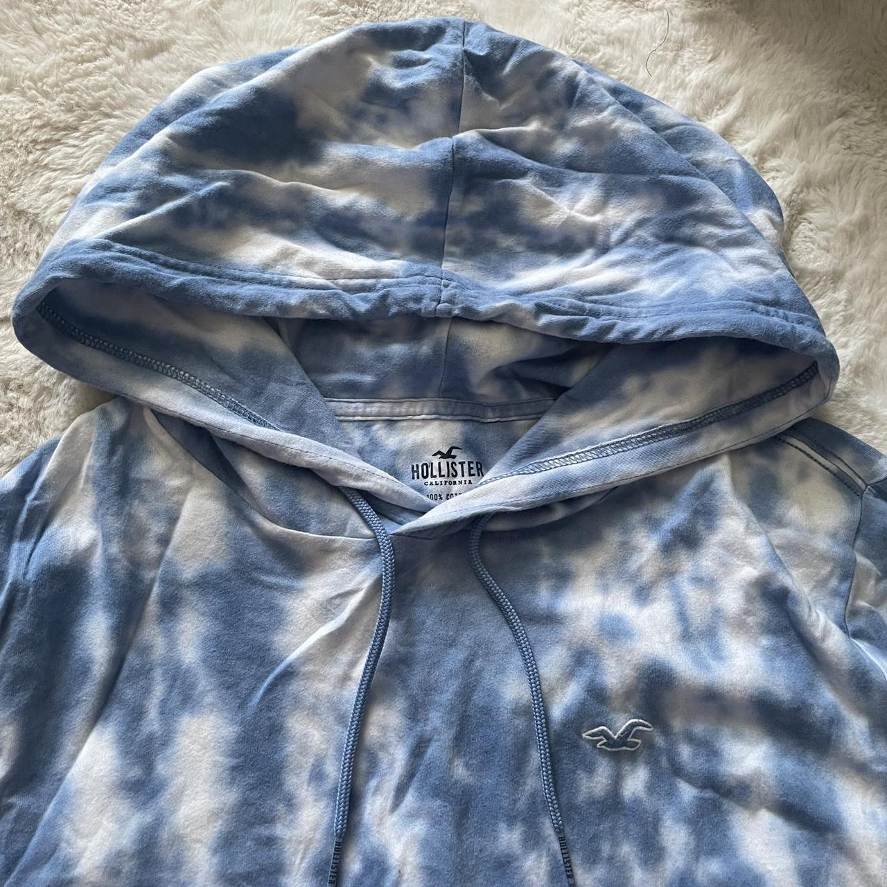 Blue tie dye hollister hoodie sale