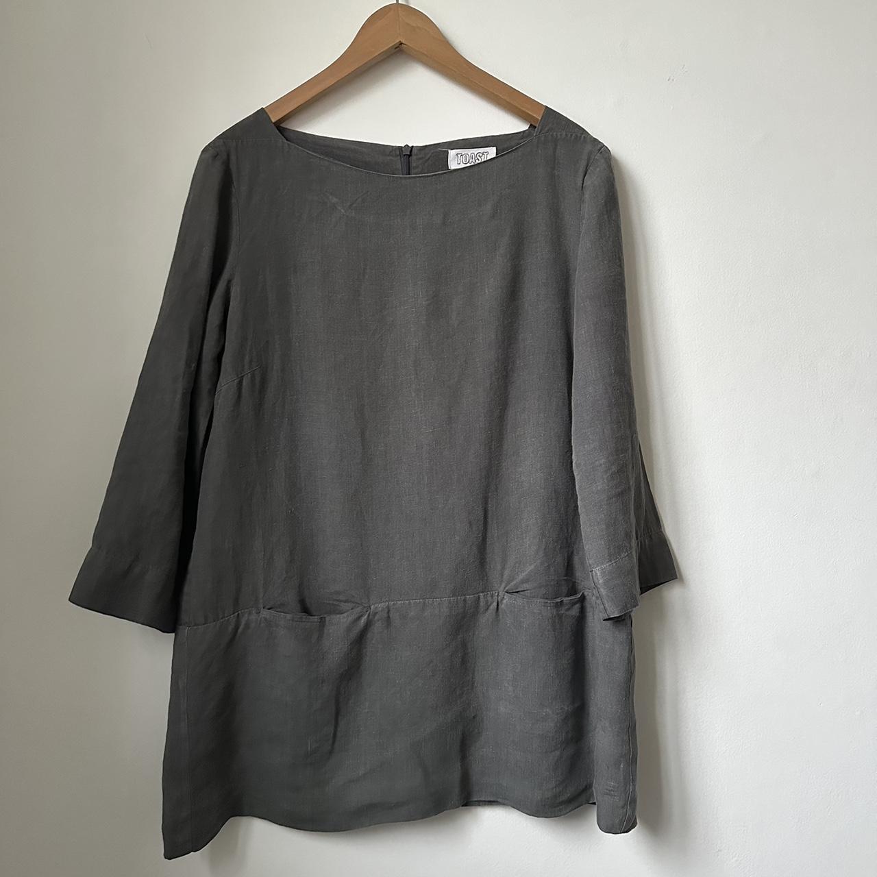 Toast grey linen tunic top. Size 12. Worn but in... - Depop