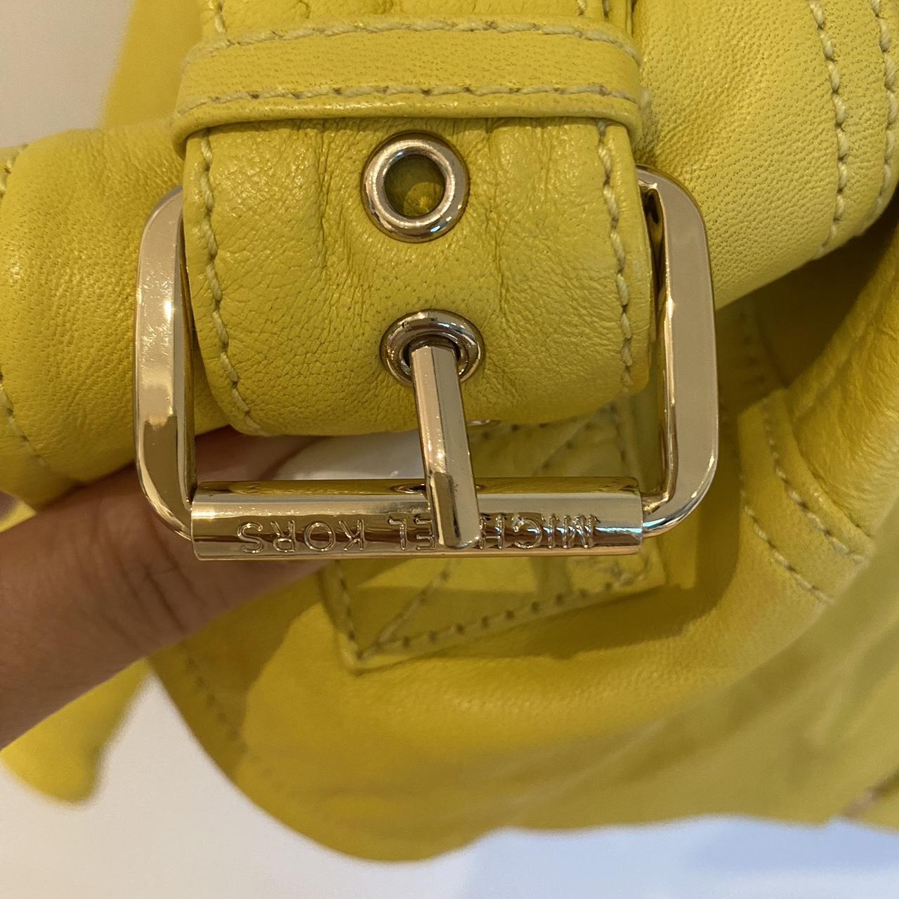 Michael kors yellow leather jacket hotsell