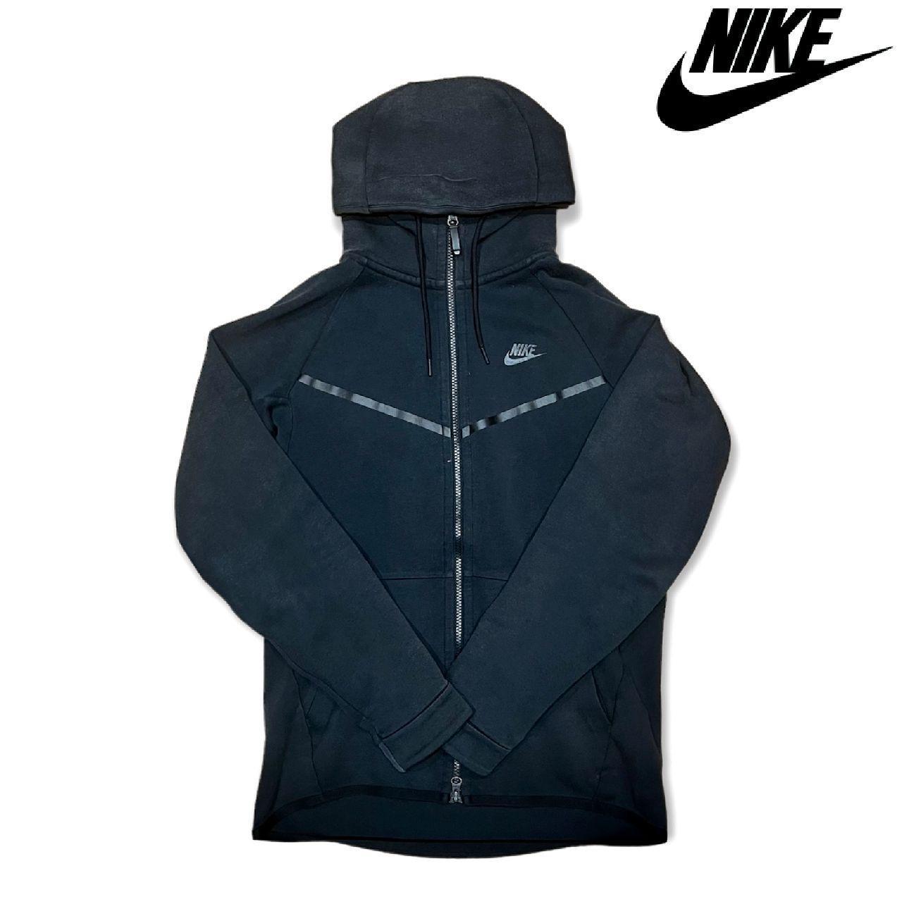 Nike tech fleece hoodie - Black with black... - Depop