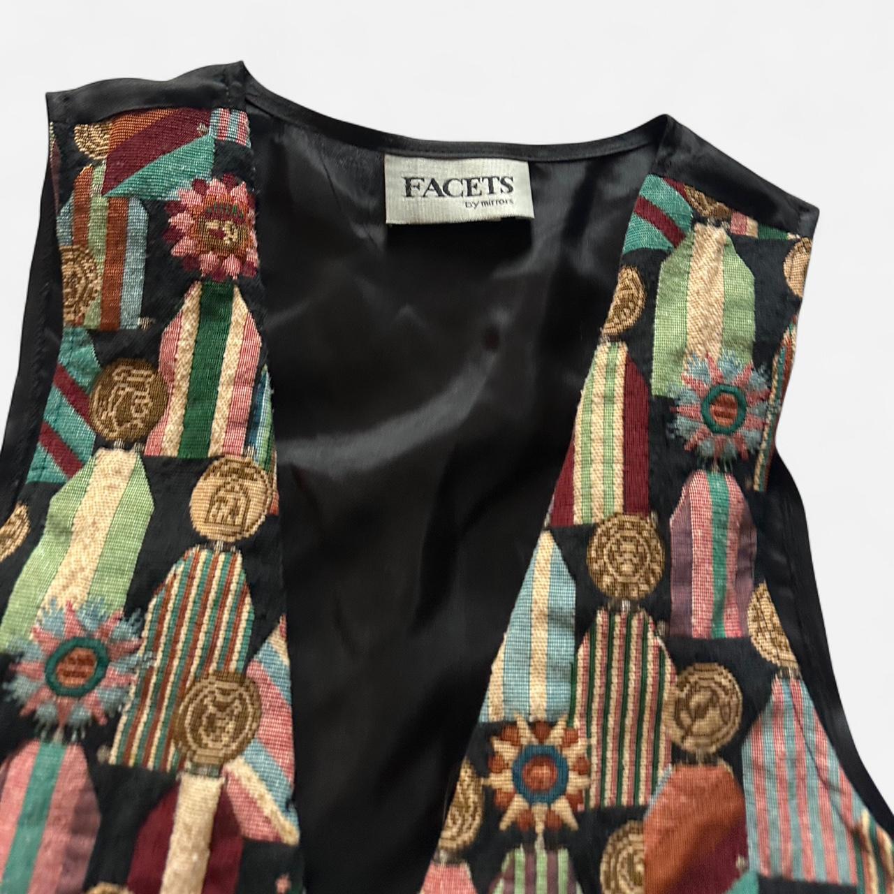 Women's Vest - Multi/Black - M – Patchwork embroi… - image 2