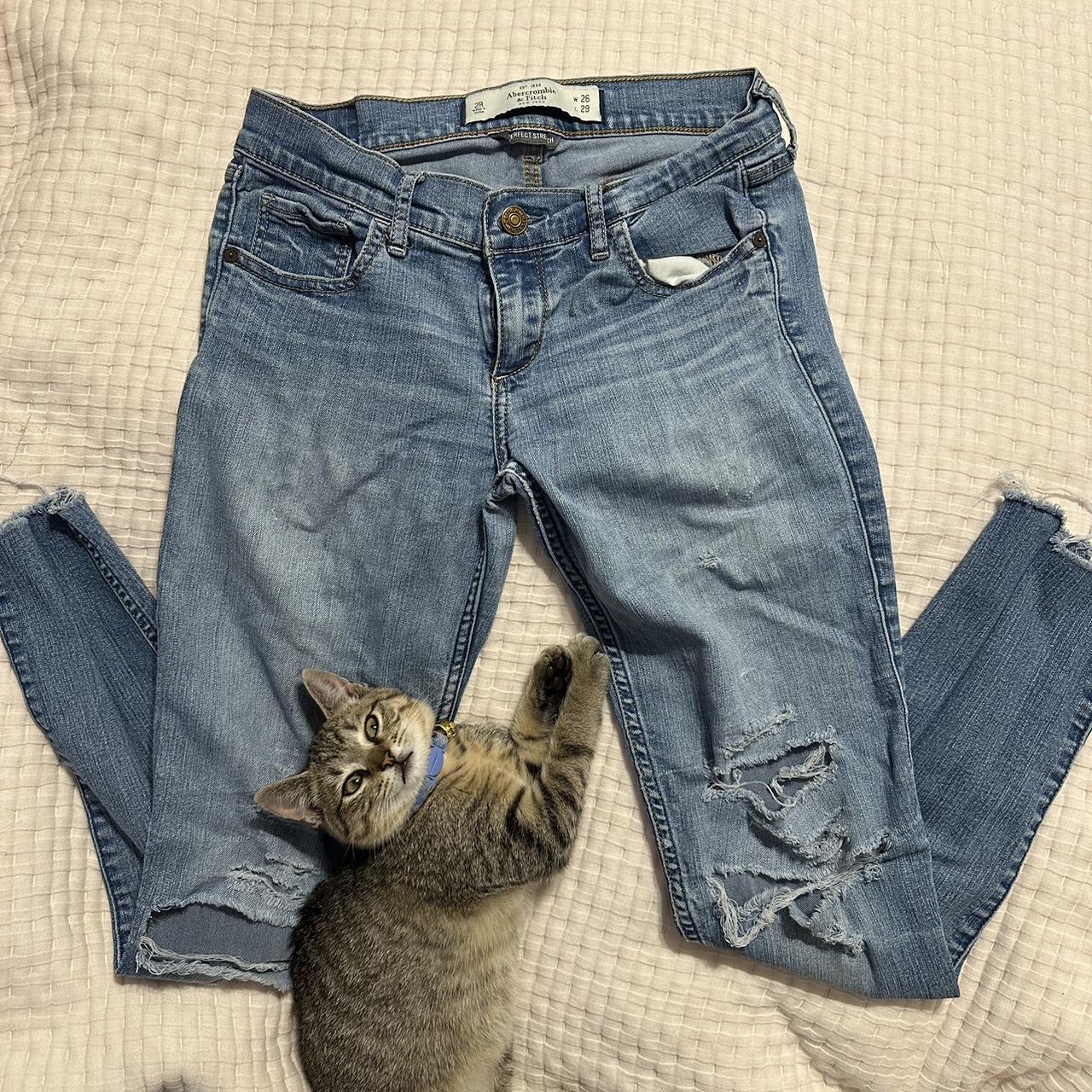 Ripped Abercrombie And Fitch Low Rise Jeans - Size 2... - Depop