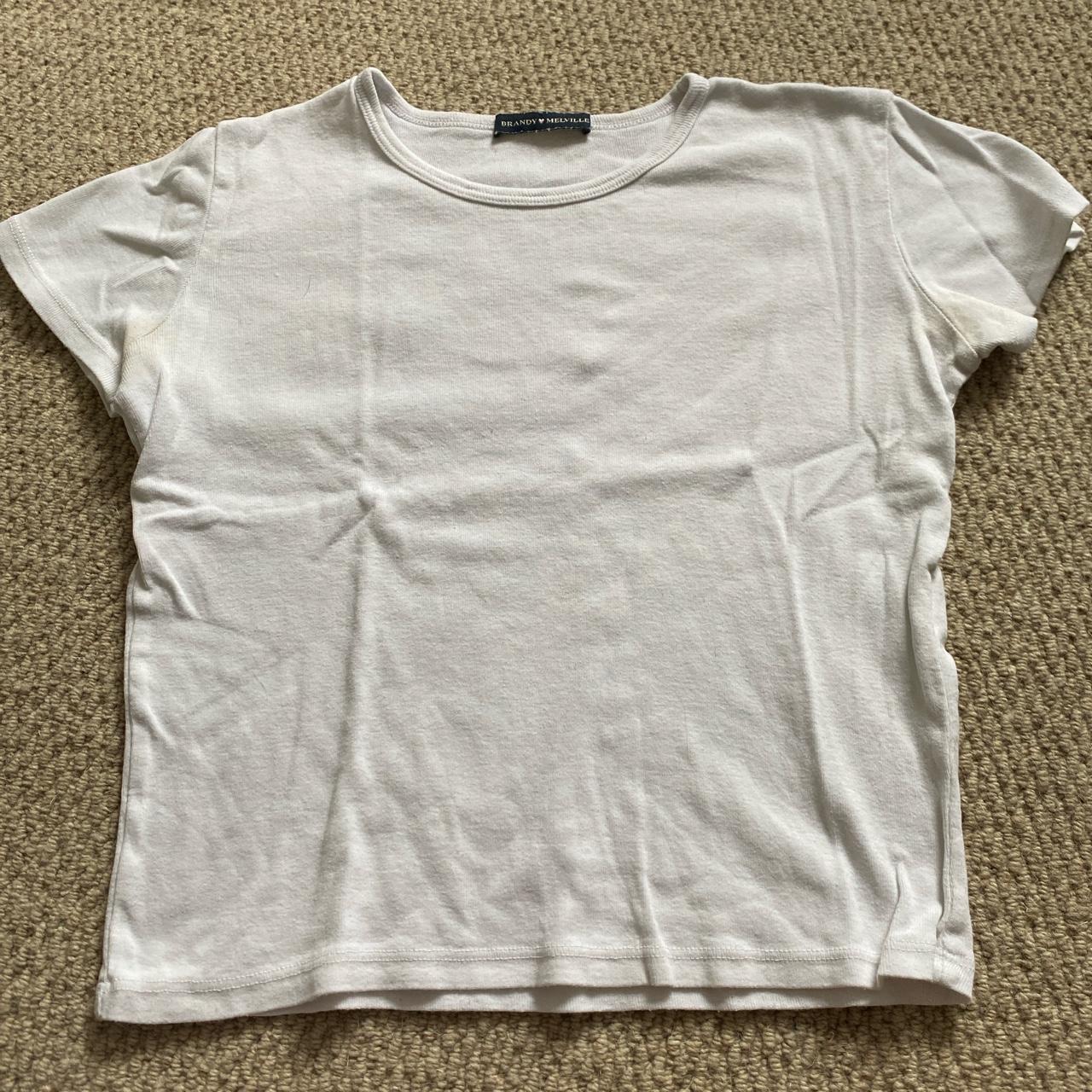 plain white brandy melville tshirt - Depop