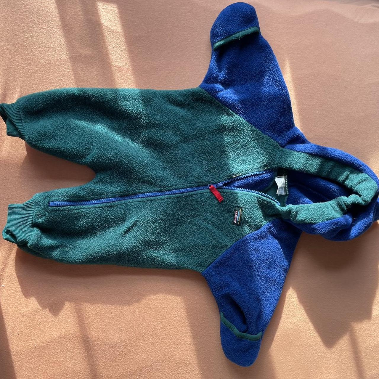 Vintage L.L. bean one piece fleece 6 months green... Depop