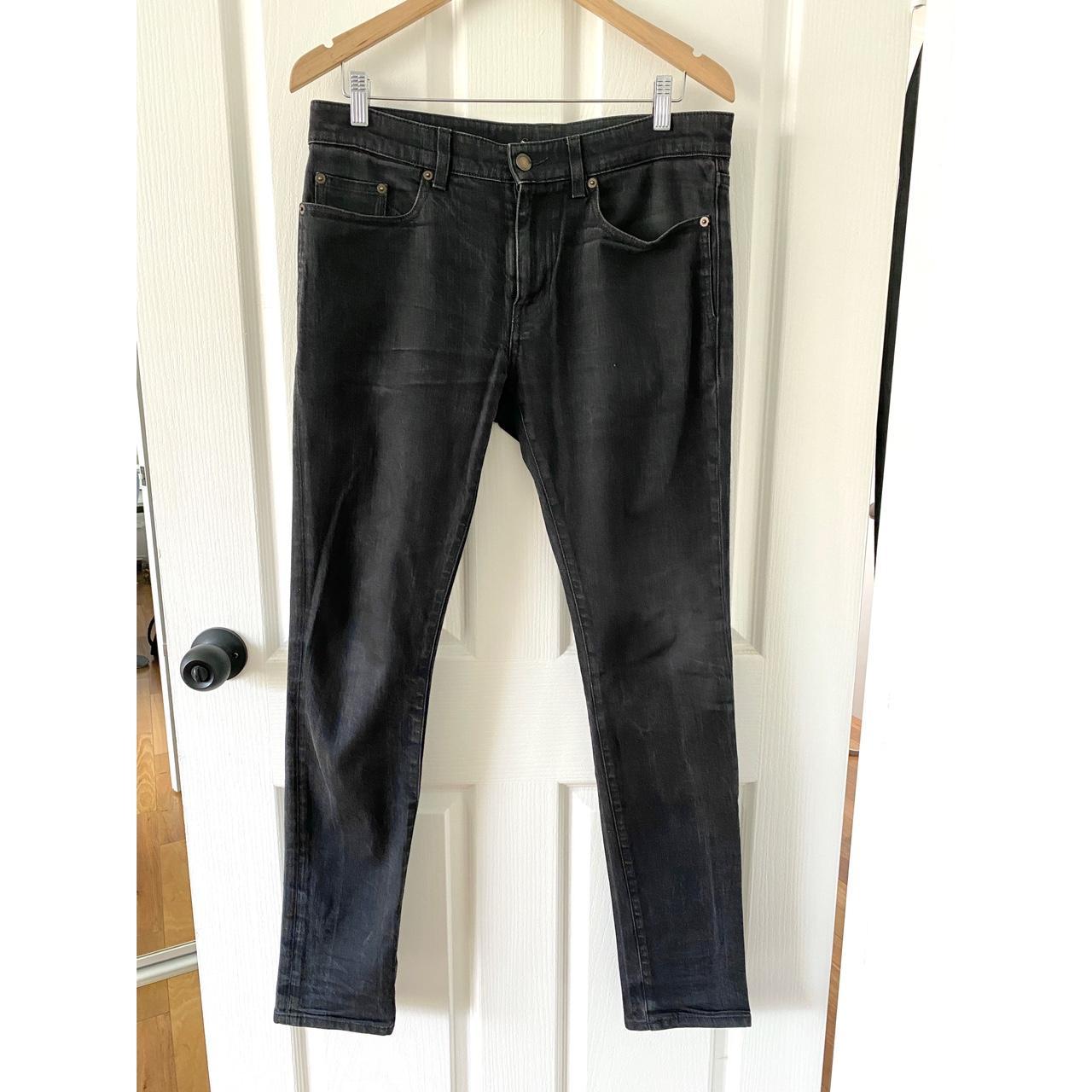 Saint Laurent / men’s mid waist jean in worn black... - Depop