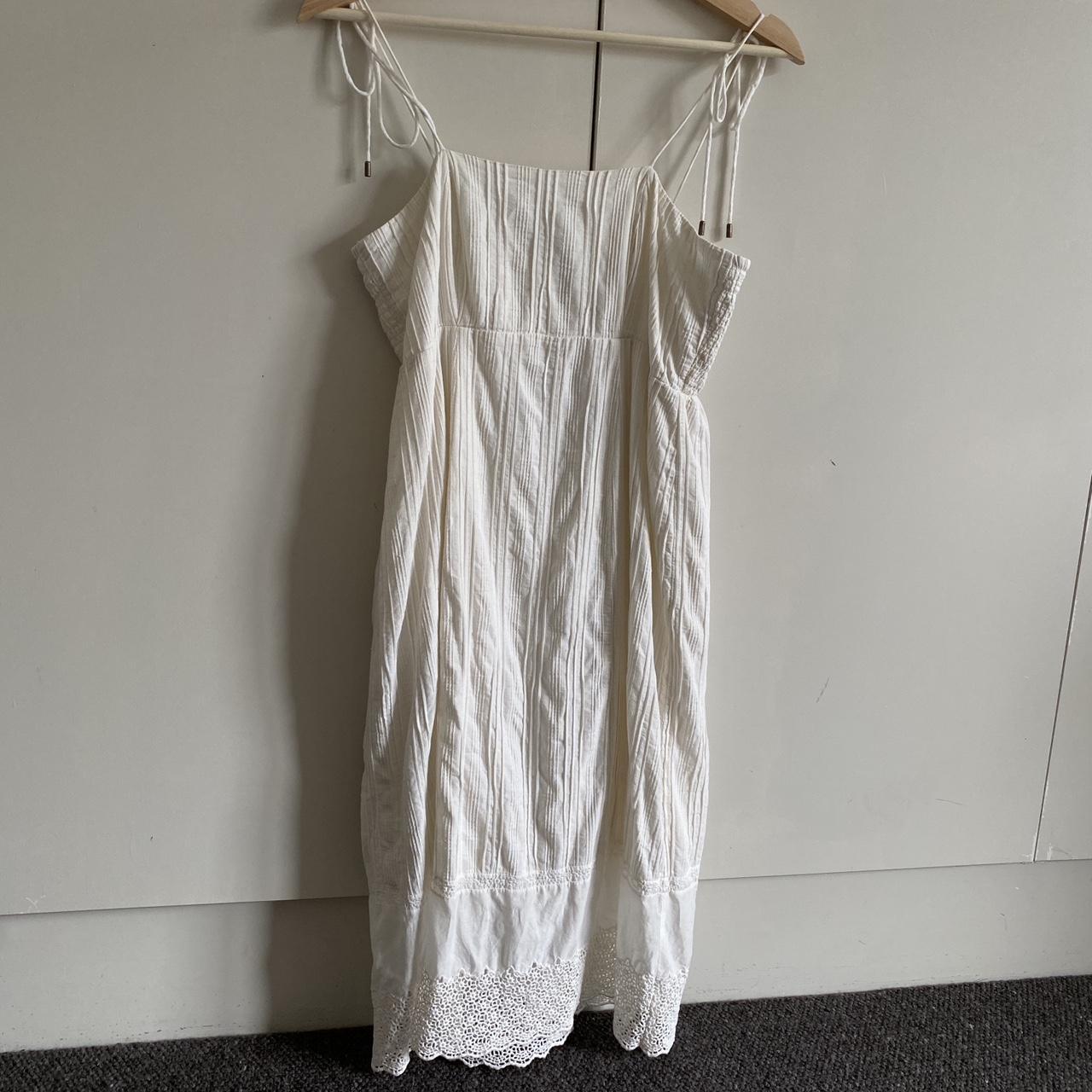 Maria Stanley / cream summer dress No marked sized... - Depop
