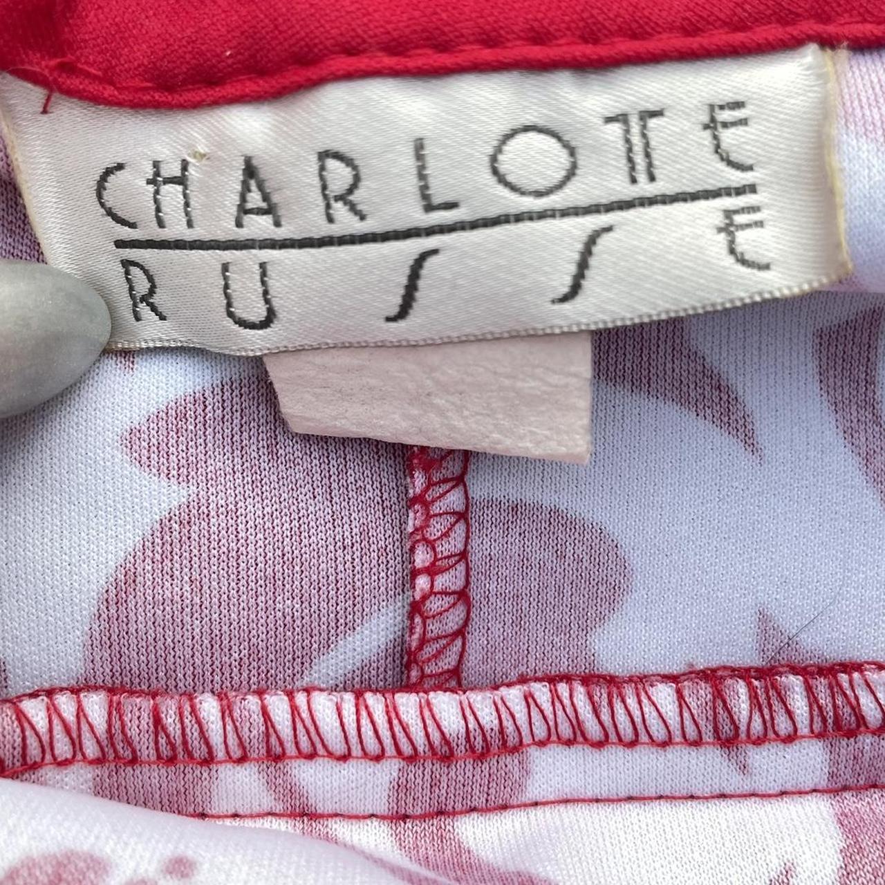 Red and white floral mini dress with adjustable... Depop