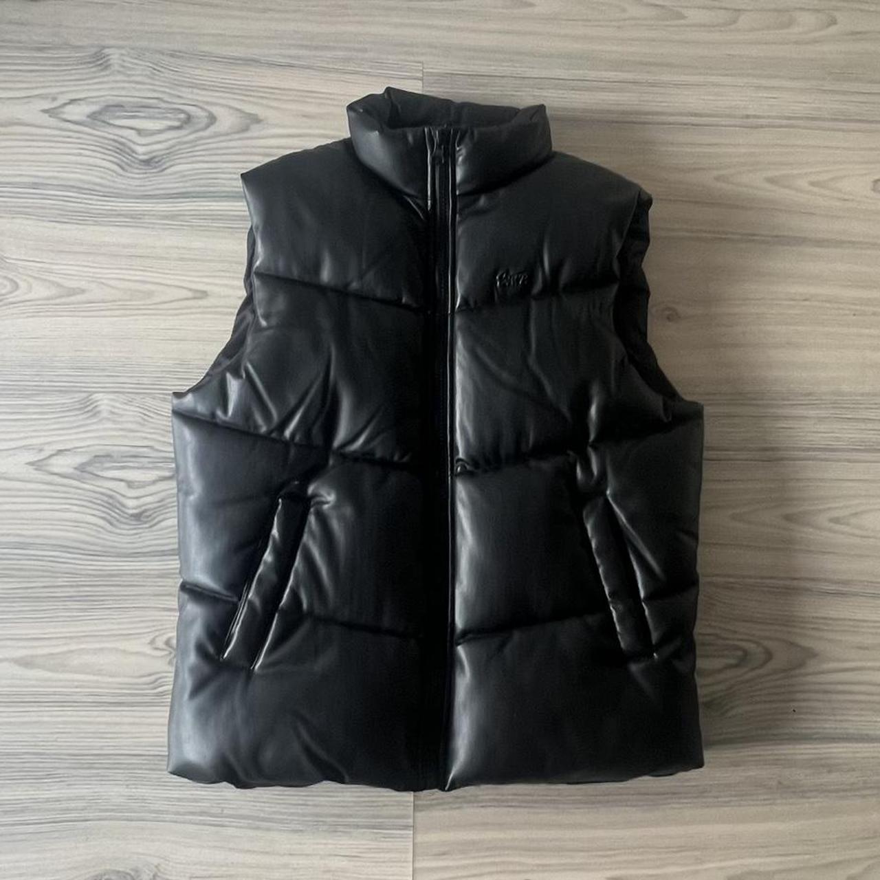 Pull&Bear faux leather puffer vest,