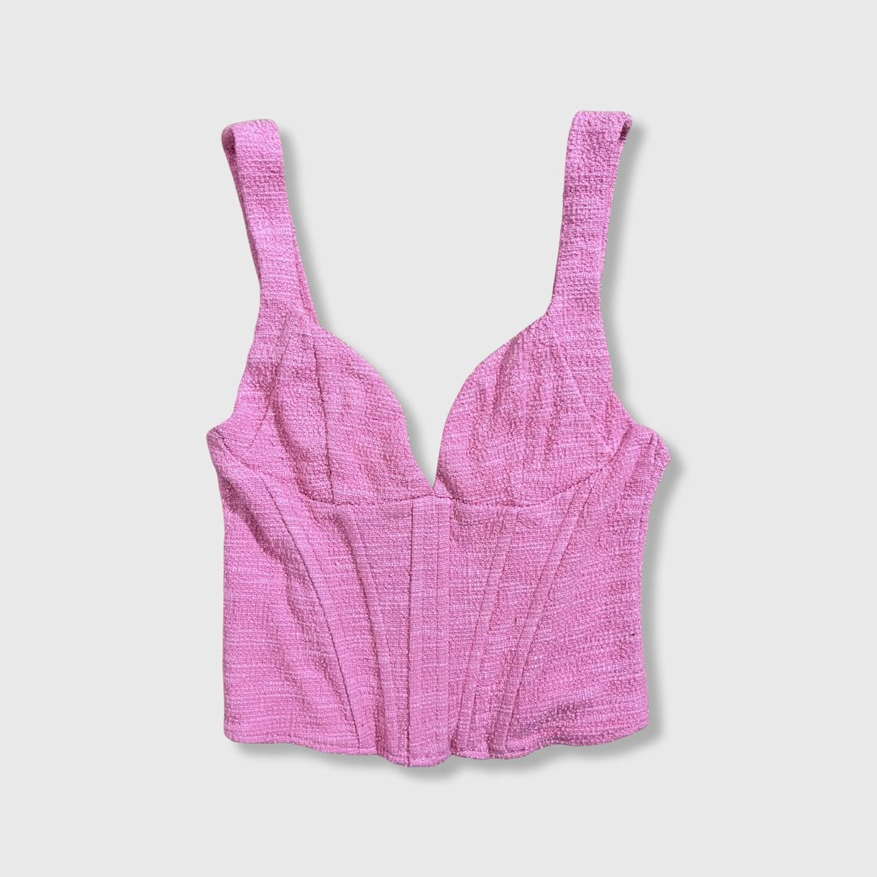 Zara Women's Pink Corset Depop