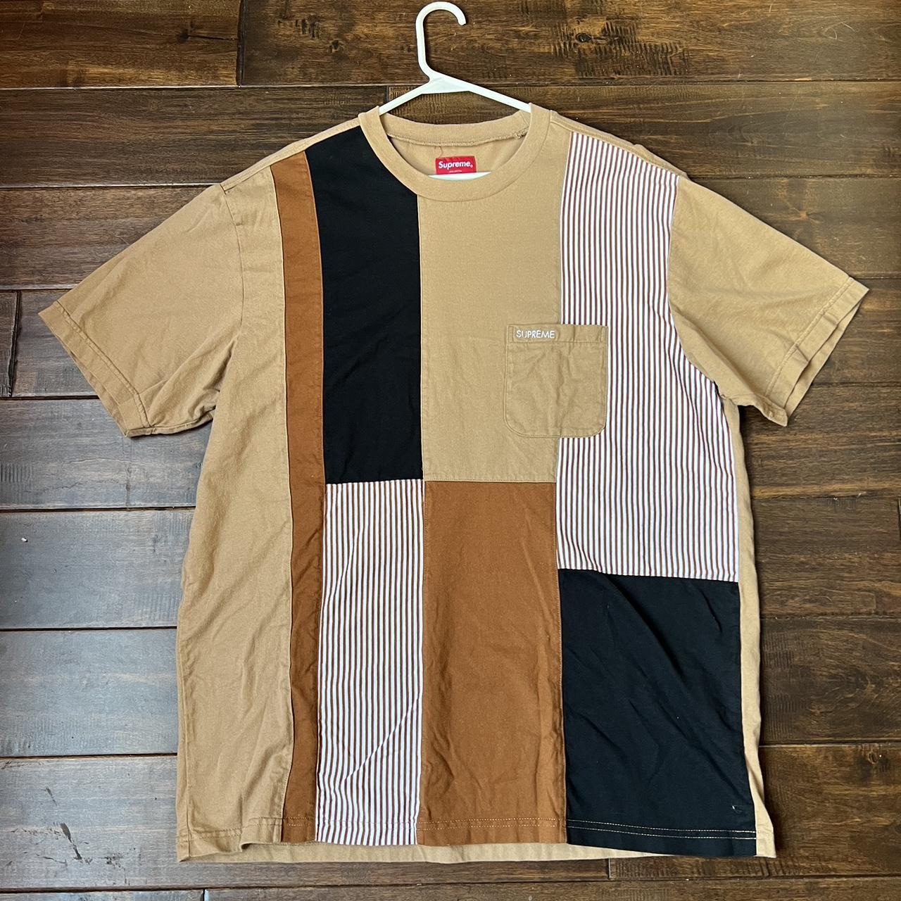 メンズsupreme patchwork pocket tee light brown - Tシャツ 
