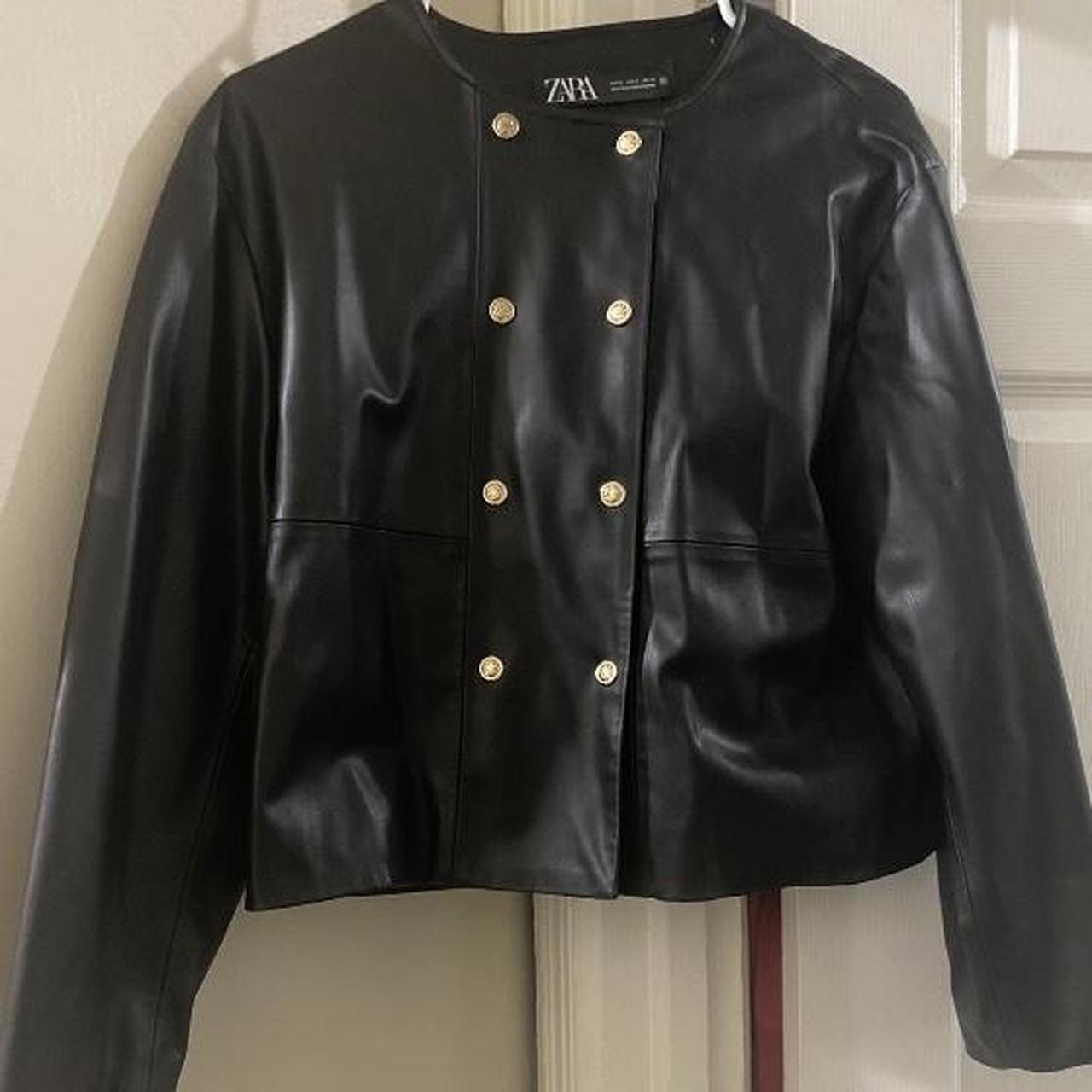 Zara Leather Womens Jacket Brand New Never... - Depop