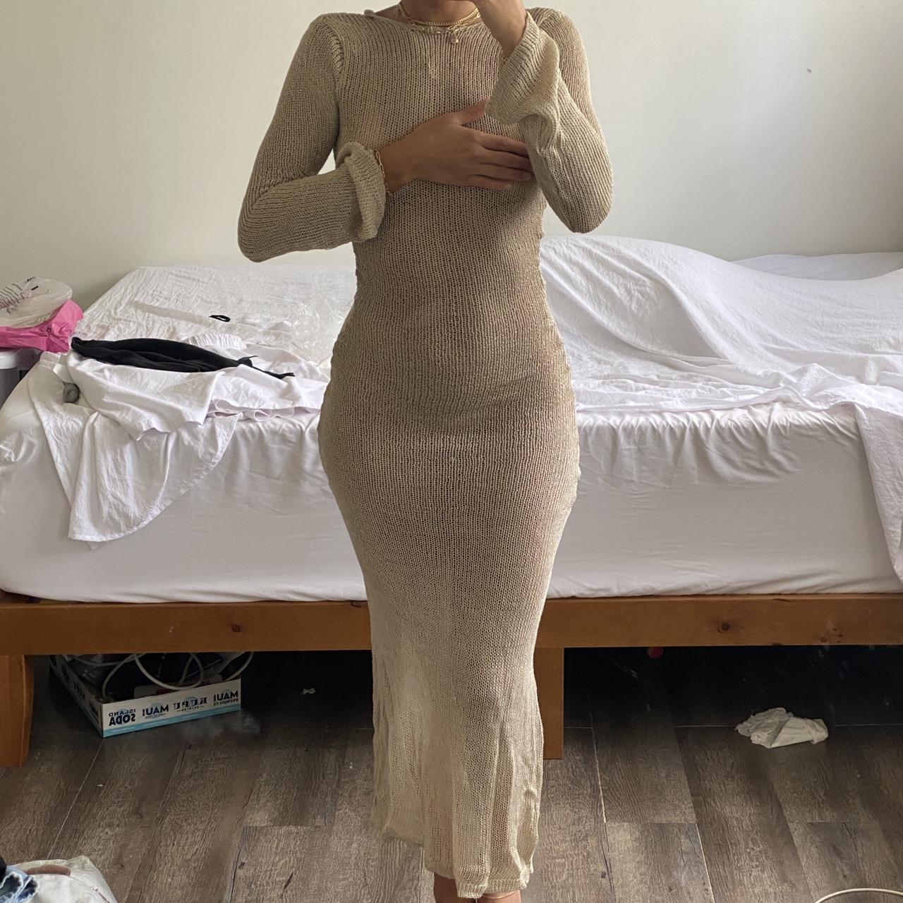 BOOHOO LOW BACK KNIT COVER UP NEW WITH TAGS SIZE... Depop