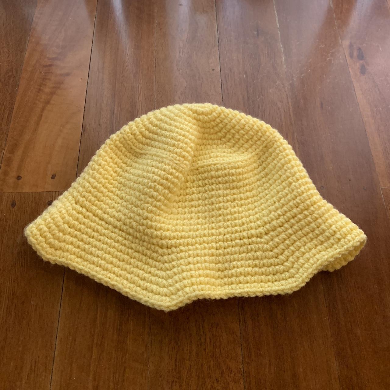 yellow handmade crochet bucket hat 💛 in perfect… - Depop