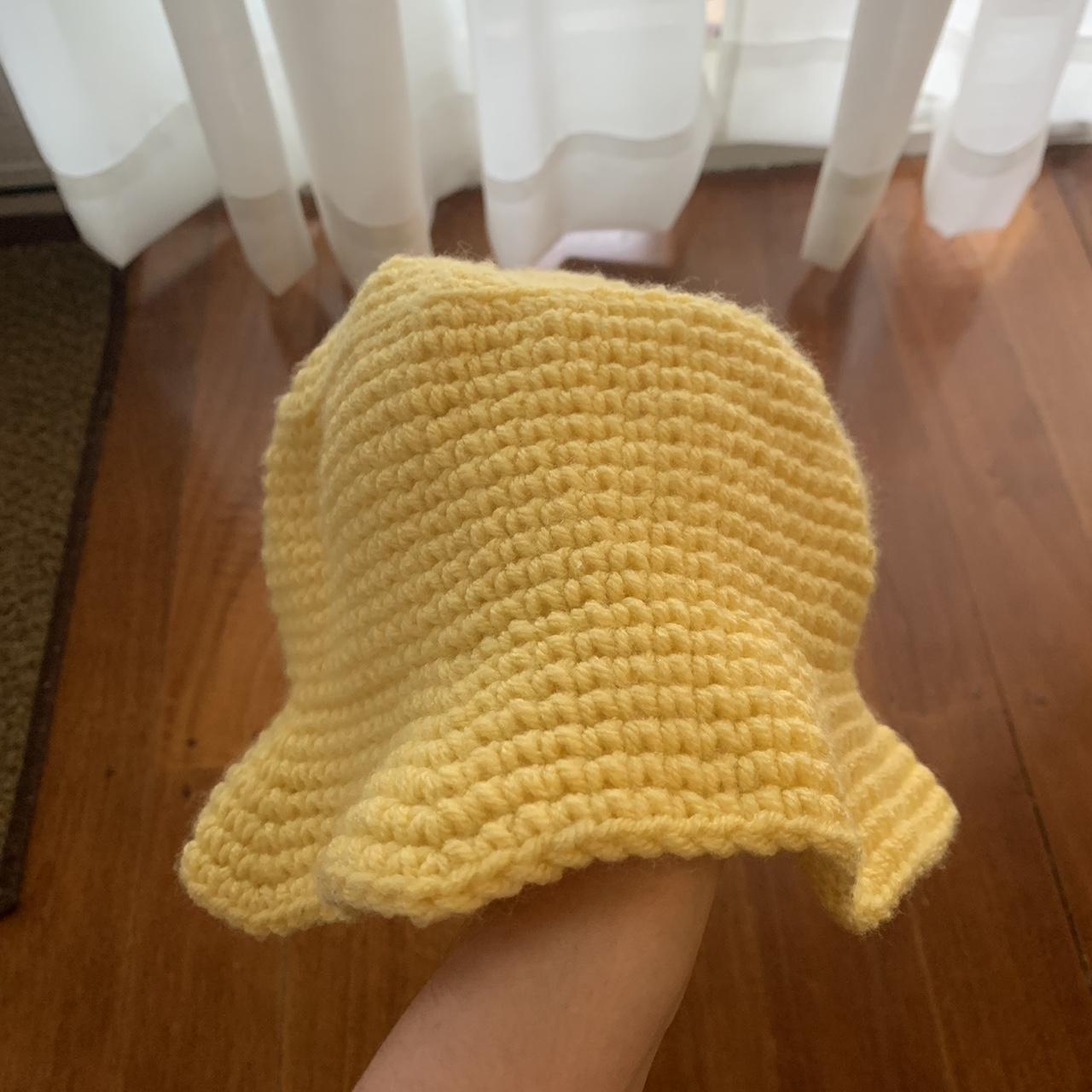 yellow handmade crochet bucket hat 💛 in perfect… - Depop