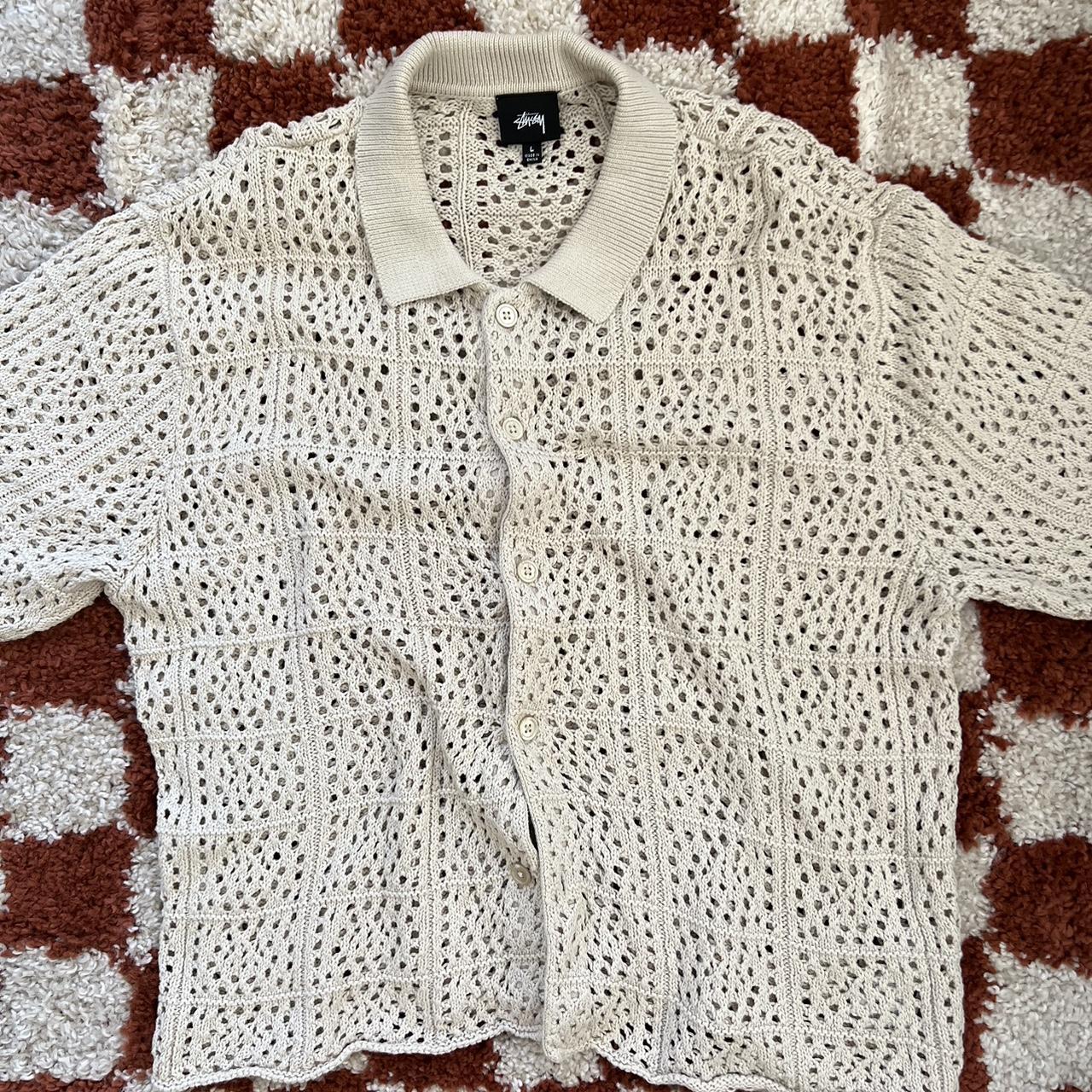 Stüssy crochet shirt size L #stussy #hype #supreme - Depop