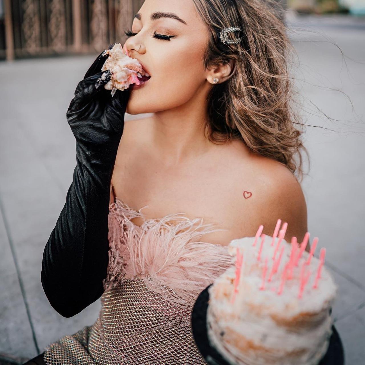 Pink net, glitter, feather lined Only Depop