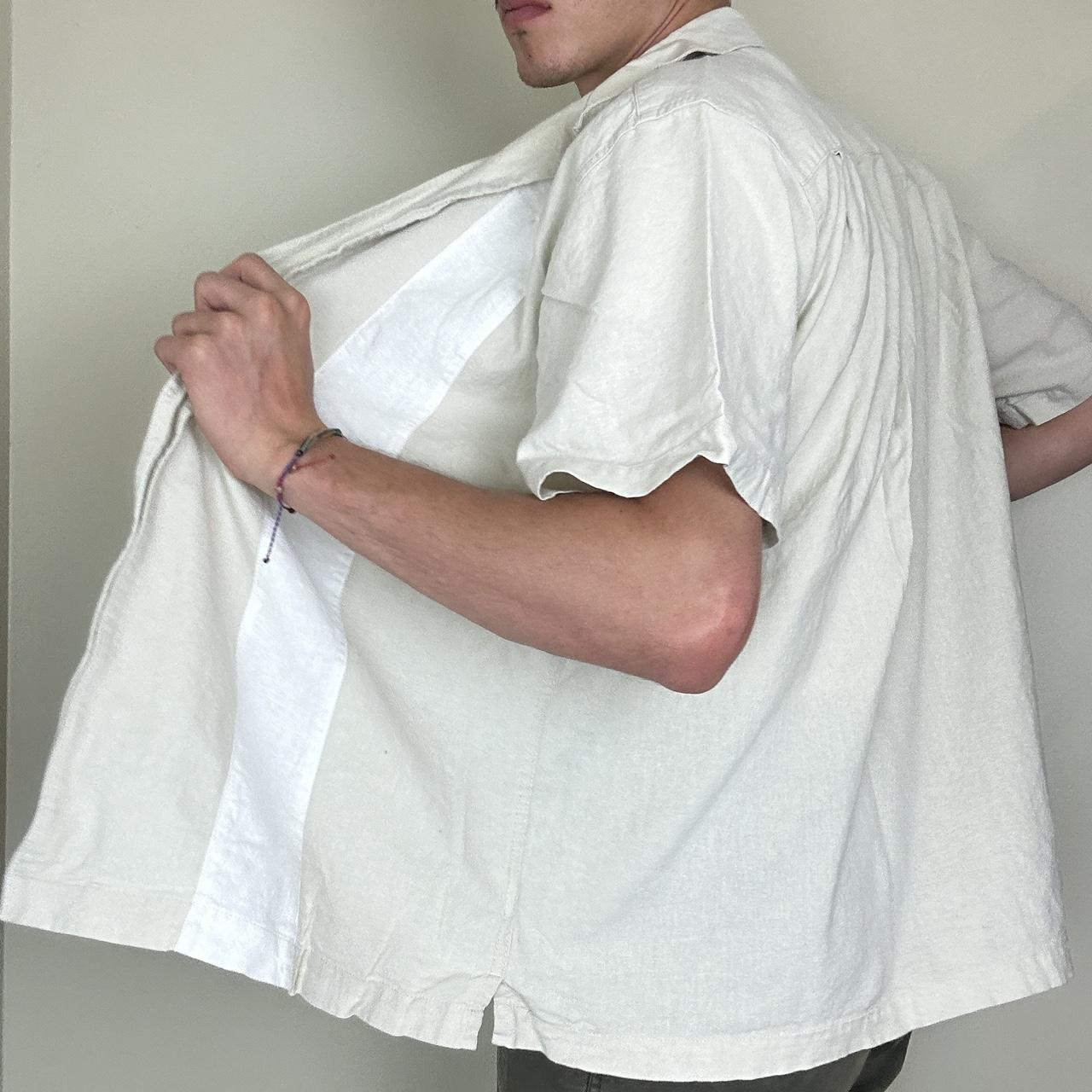 Haggar Men's White and Cream Shirt (2)
