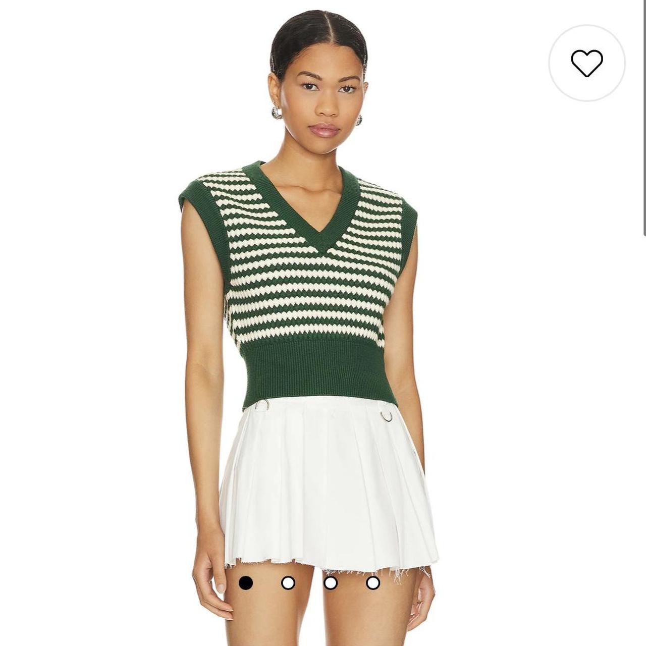 Lovers + Friends Women's Green and White Jumper