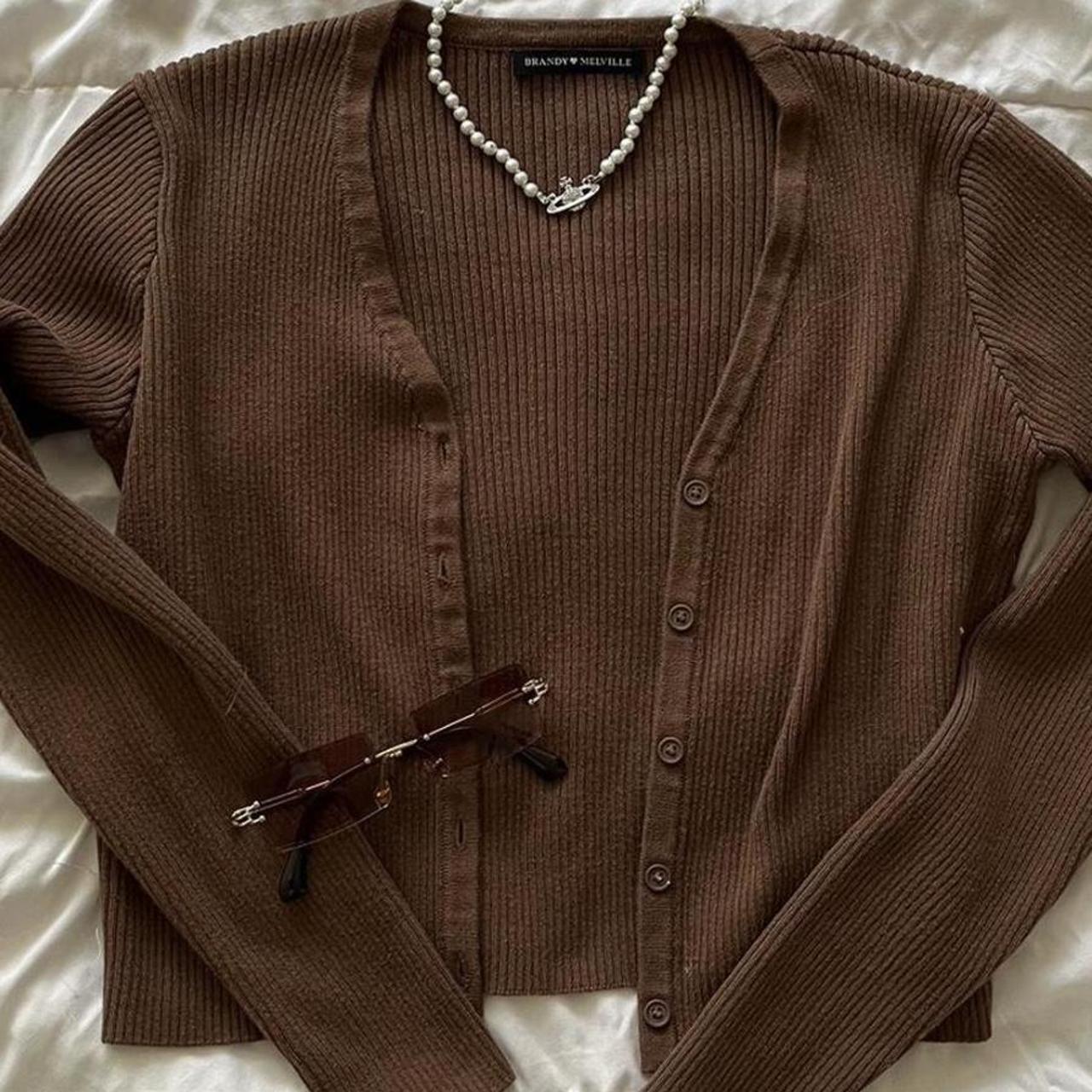 Brandy Melville Women's Brown Cardigan Depop