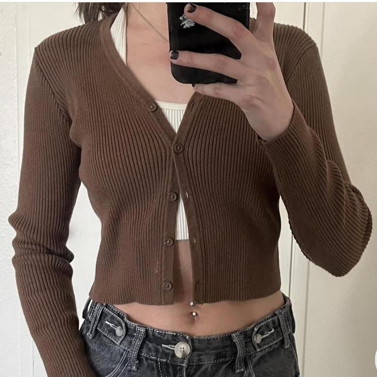 Brandy Melville Women's Brown Cardigan Depop