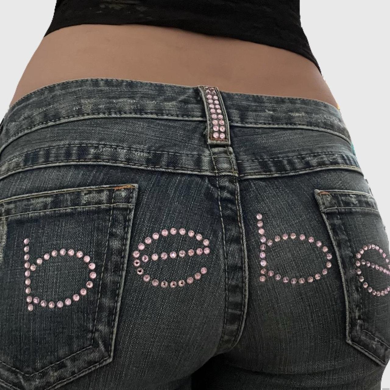 THE MOST PERFECT Y2K rhinestone bebe jeans 🌟🌟💗 low...