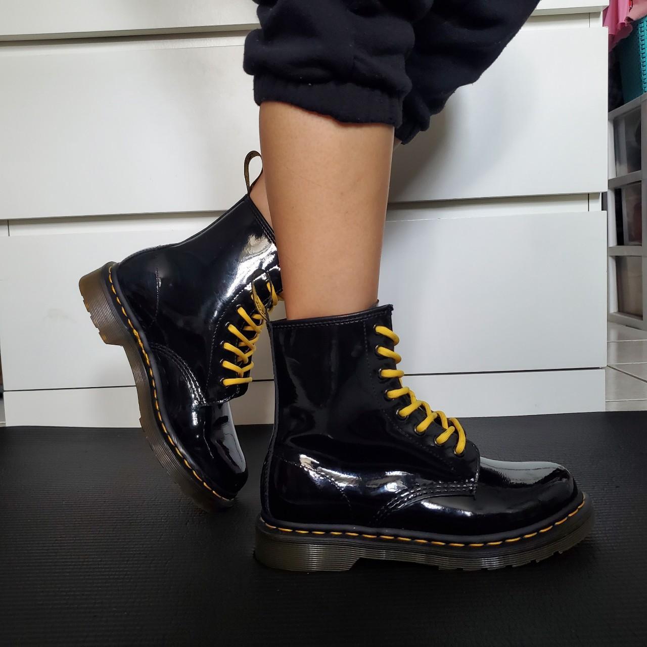 Leather Boots Patent Doc Marten Style Boots Martens Boots Black Patent  Leather Boots Womens Doc Martens