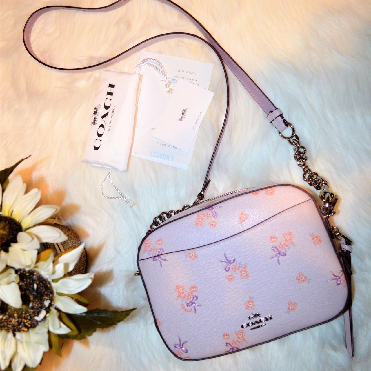 Coach camera bag with floral bow print sale