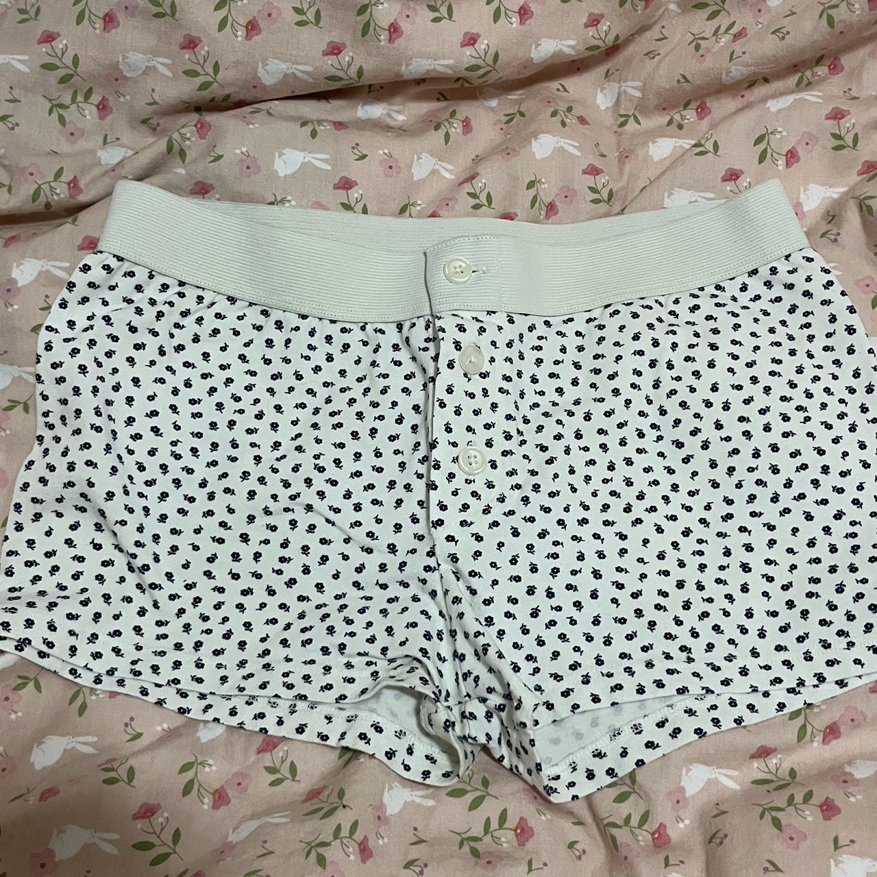 brandy melville boy short floral pajama pants never... - Depop