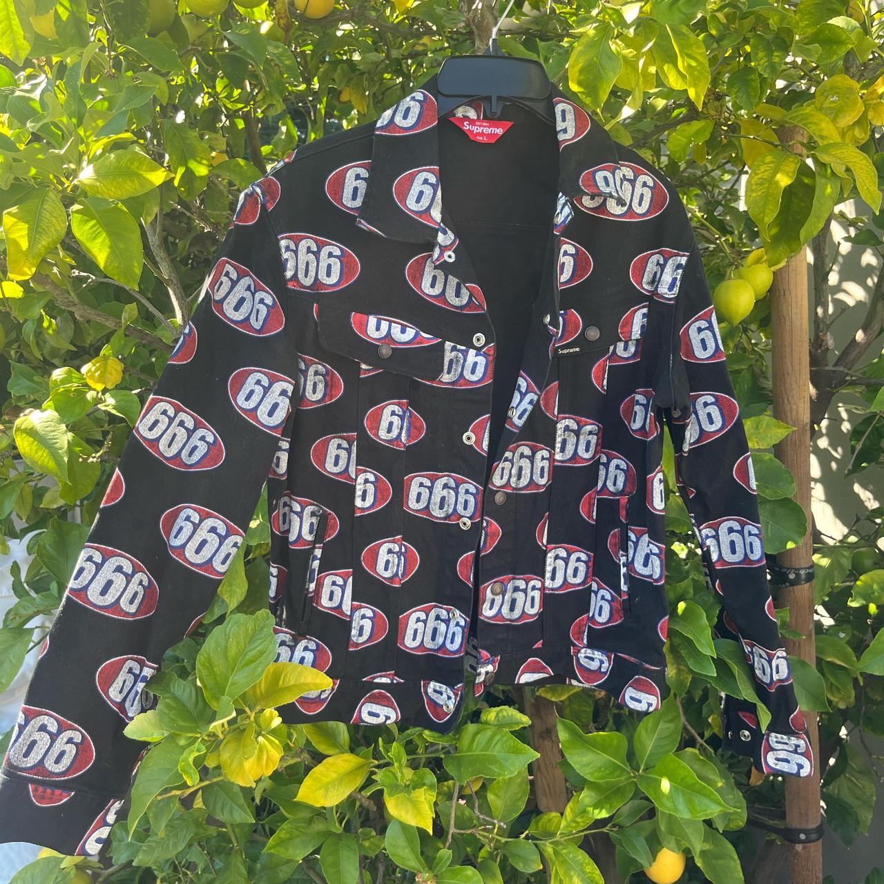 REAL SUPREME 666 Jacket NEVER WORN goes for 627. Depop