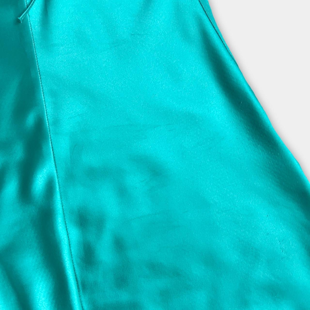 Brandy Melville turquoise silk style mini dress,... Depop