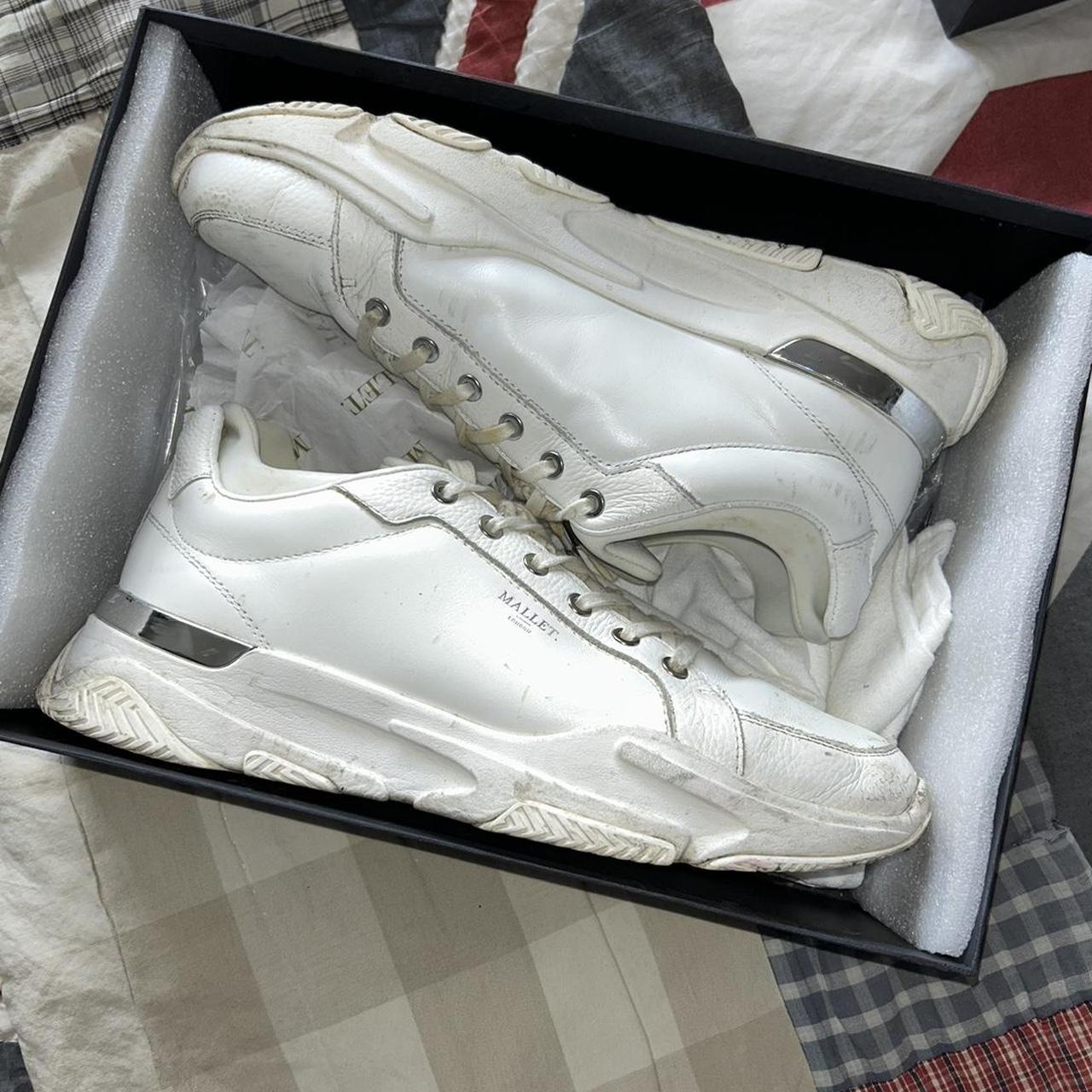 Tommy mallet trainers all white Size 9 Excellent... - Depop