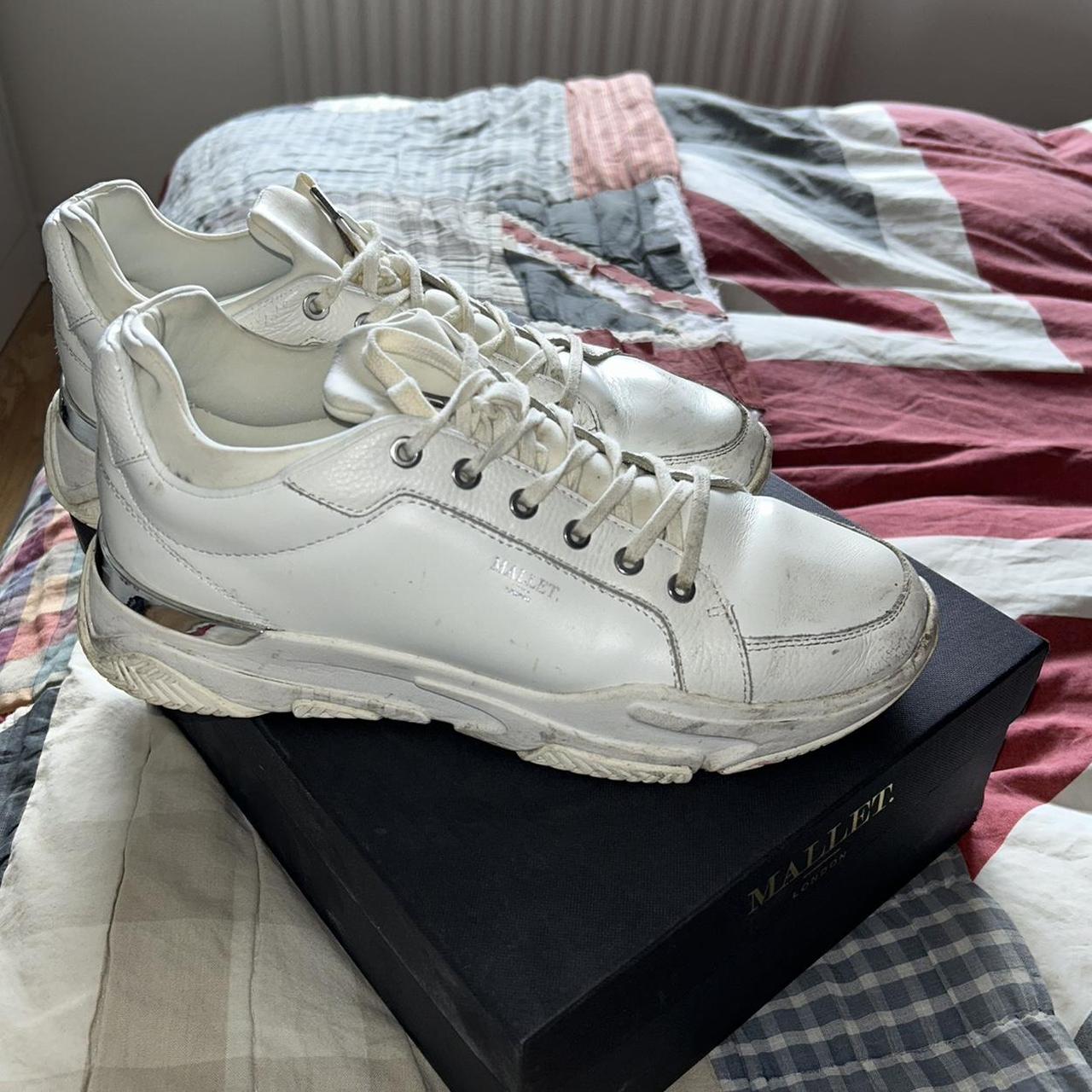 Tommy mallet trainers all white Size 9 Excellent... - Depop