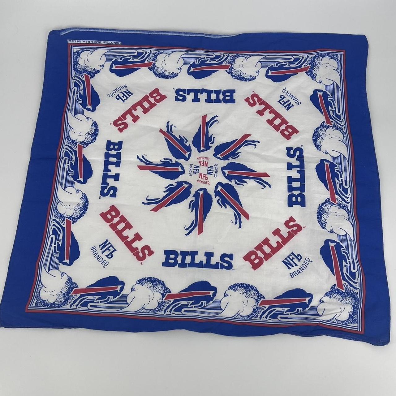 Vtg. 1990s Buffalo Bills Bandana Bandanna Blue NFL