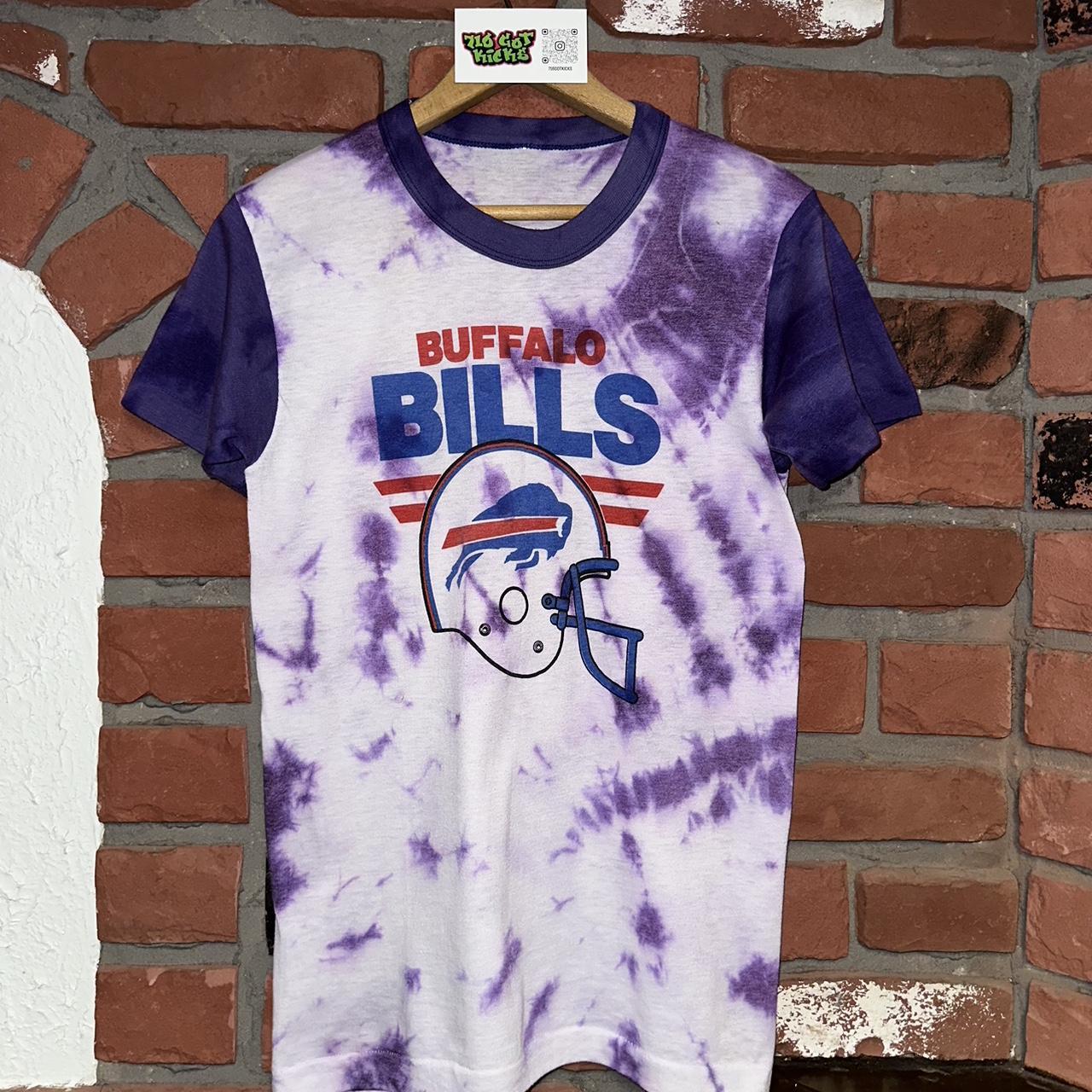 Men's Majestic Navy Buffalo Bills V Tie-Dye T-Shirt