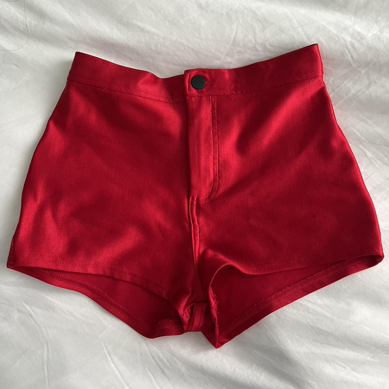 American Apparel Women's Red Shorts Depop