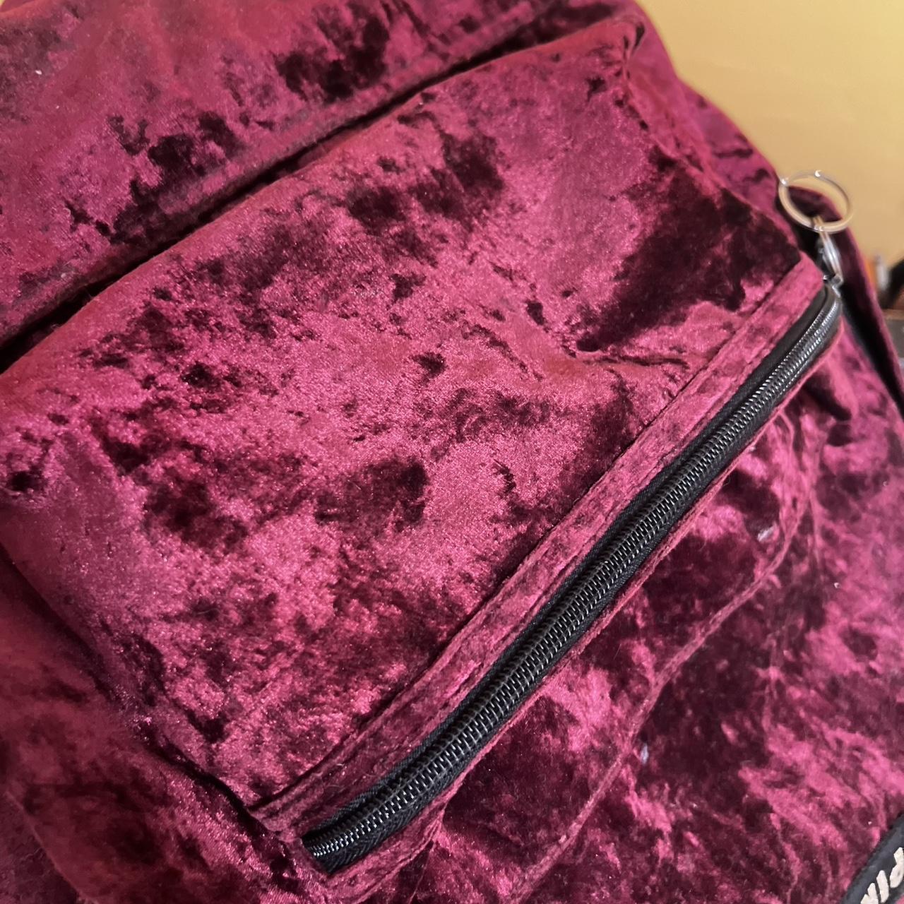 Pink velvet backpack victoria's on sale secret