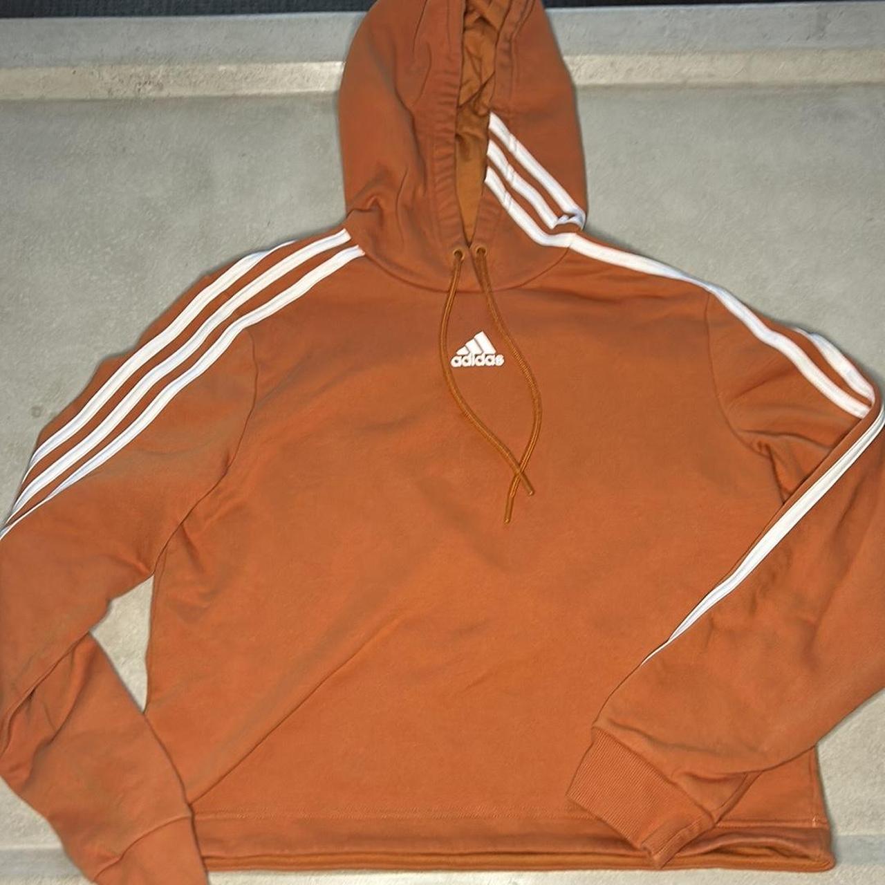 Orange adidas cropped hoodie best sale