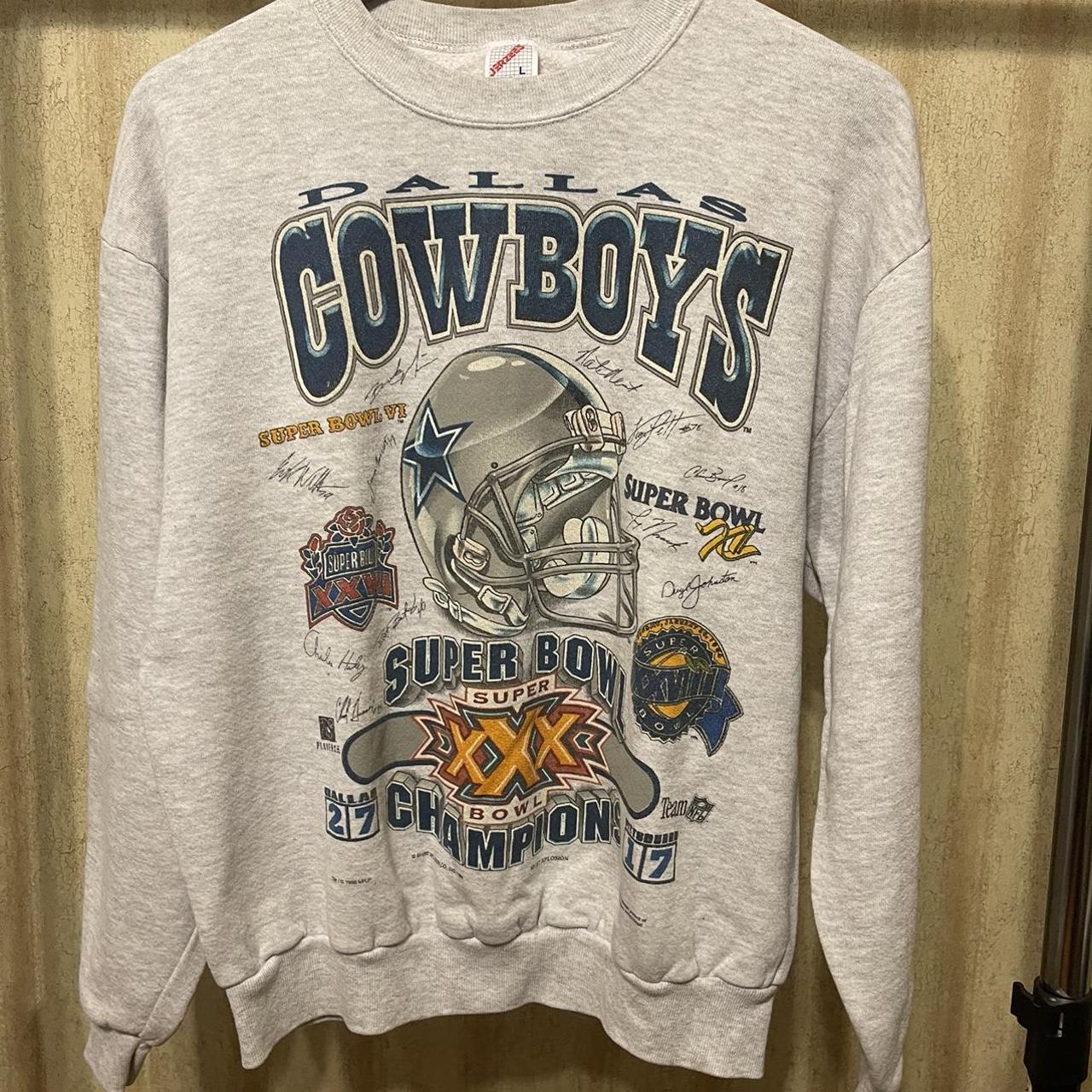 DALLAS COWBOYS VINTAGE 90s NFL FOOTBALL HELMET SWEATSHIRT LARGE