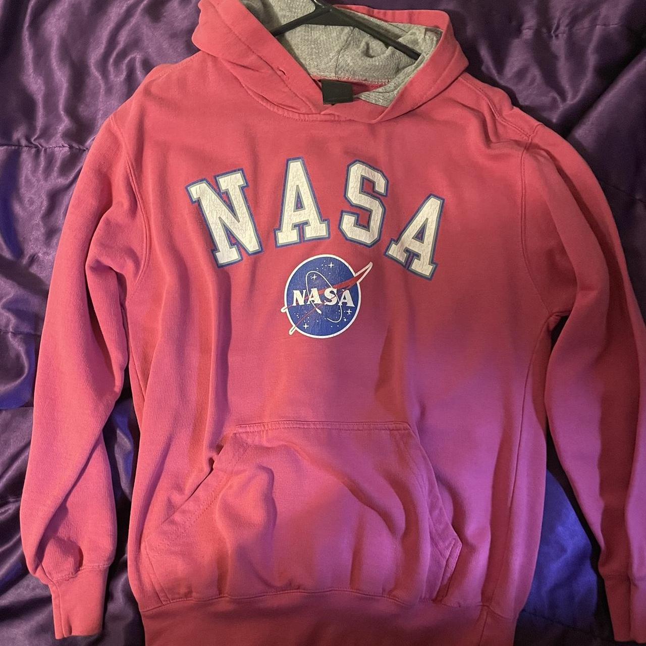 vintage pink nasa hoodie women s size small only Depop